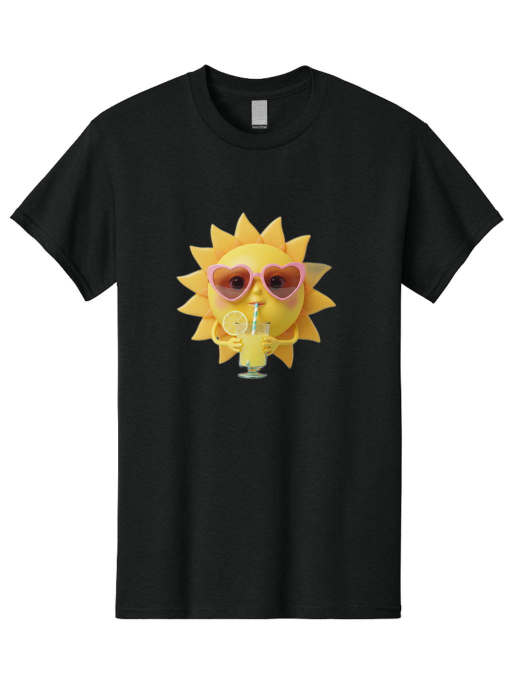 Sun-With-Sunglasses-Drinking-Lemonade Men'S Graphic Tee, 100% Cotton, Comfortable Casual Summer Wear, Machine Washable, Vintage Camera, Old Camera, Antique Camera, Black Camera, Classic Photography, Photography Equipment, Nostalgic Device, Bal444