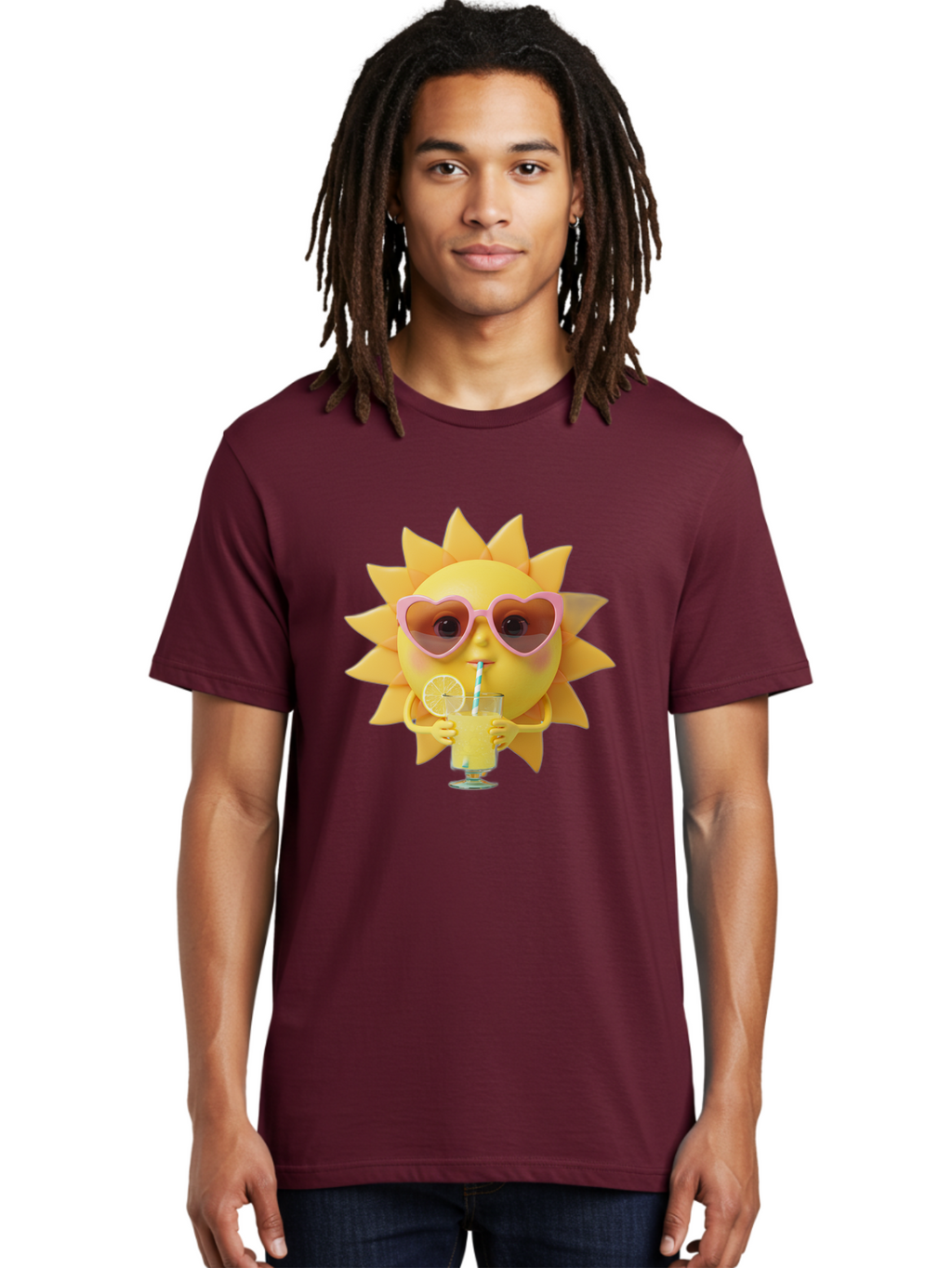 Sun-With-Sunglasses-Drinking-Lemonade Men'S Graphic Tee, 100% Cotton, Comfortable Casual Summer Wear, Machine Washable, Vintage Camera, Old Camera, Antique Camera, Black Camera, Classic Photography, Photography Equipment, Nostalgic Device, Bal444