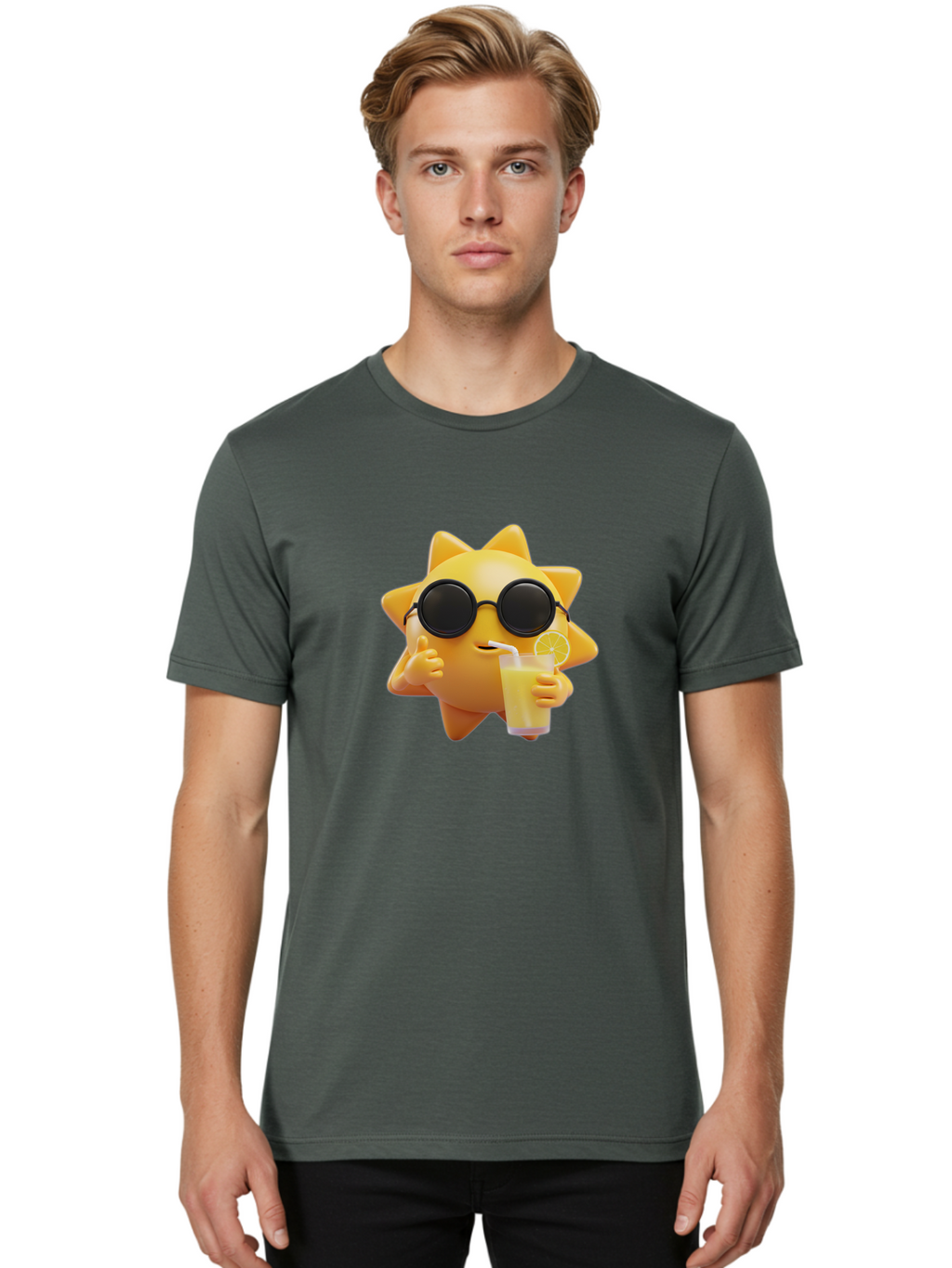 Sun-With-Sunglasses Men'S Graphic Tee, 100% Cotton, Comfortable Casual Summer Wear, Machine Washable, Vintage Camera, Old Camera, Antique Camera, Black Camera, Classic Photography, Photography Equipment, Nostalgic Device, Film Camera, Bal446