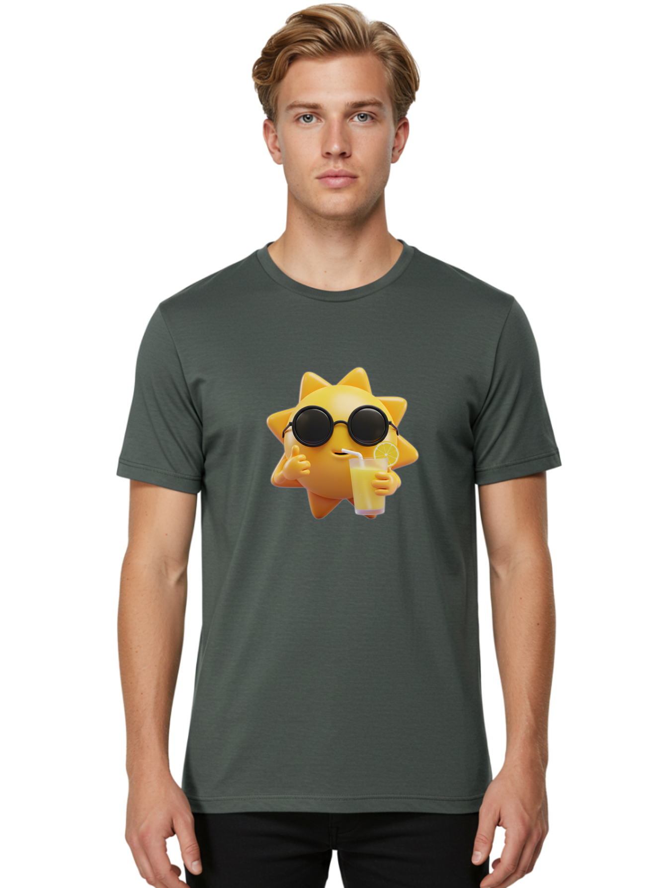 Sun-With-Sunglasses Men'S Graphic Tee, 100% Cotton, Comfortable Casual Summer Wear, Machine Washable, Vintage Camera, Old Camera, Antique Camera, Black Camera, Classic Photography, Photography Equipment, Nostalgic Device, Film Camera, Bal446