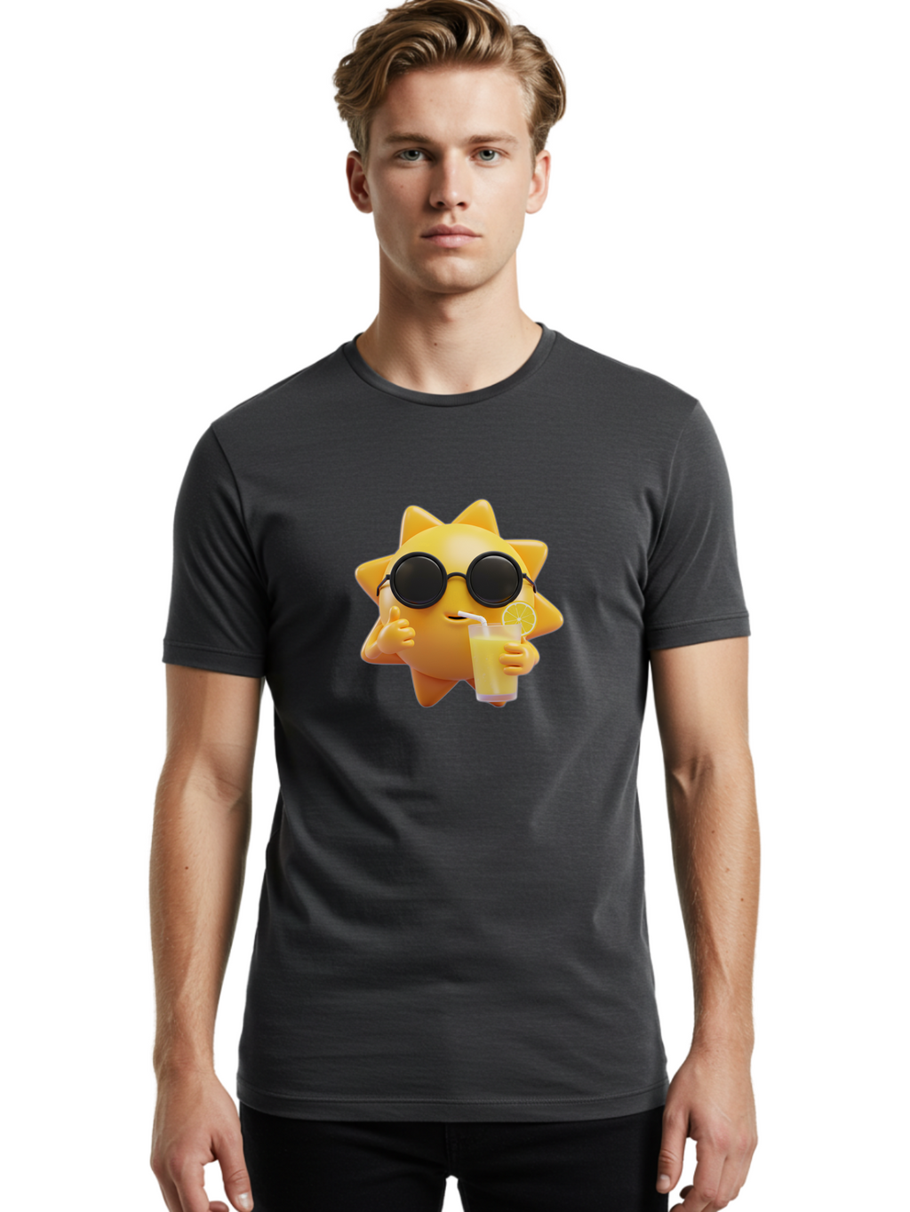 Sun-With-Sunglasses Men'S Graphic Tee, 100% Cotton, Comfortable Casual Summer Wear, Machine Washable, Vintage Camera, Old Camera, Antique Camera, Black Camera, Classic Photography, Photography Equipment, Nostalgic Device, Film Camera, Bal446