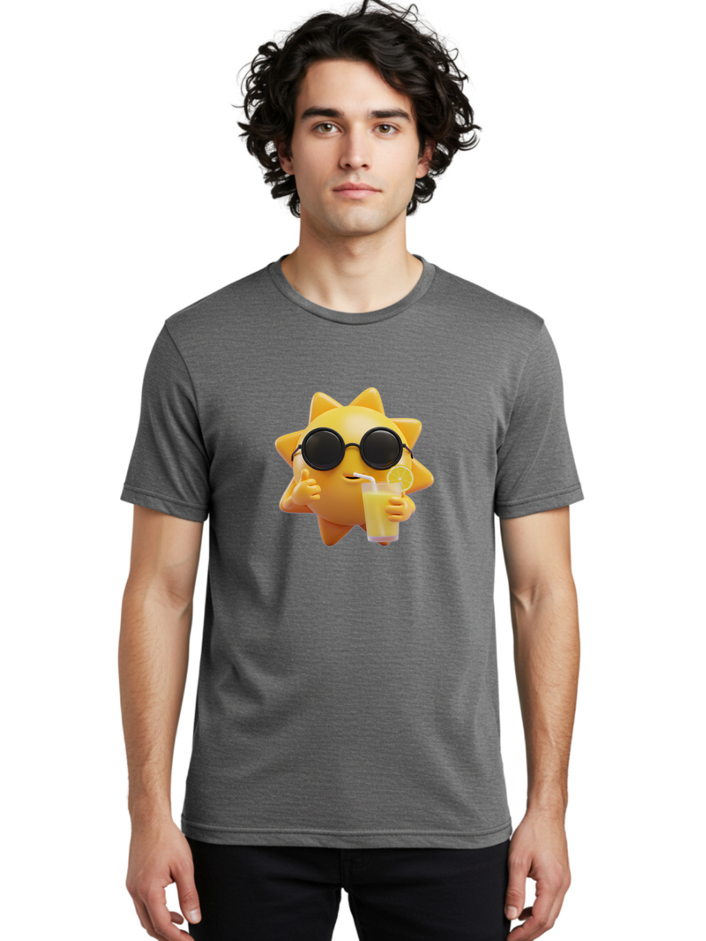 Sun-With-Sunglasses Men'S Graphic Tee, 100% Cotton, Comfortable Casual Summer Wear, Machine Washable, Vintage Camera, Old Camera, Antique Camera, Black Camera, Classic Photography, Photography Equipment, Nostalgic Device, Film Camera, Bal446