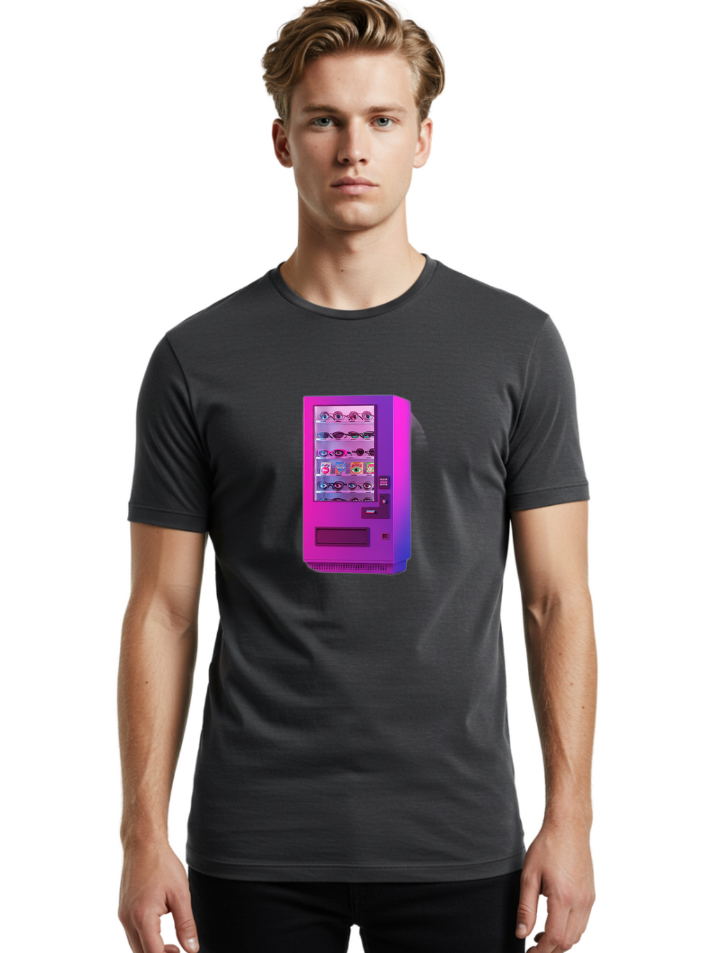 Sunglasses-Vending-Machine Men'S Graphic Tee, 100% Cotton, Comfortable Casual Summer Wear, Machine Washable, Vintage Camera, Old Camera, Antique Camera, Black Camera, Classic Photography, Photography Equipment, Nostalgic Device, Film Camera, Bal447