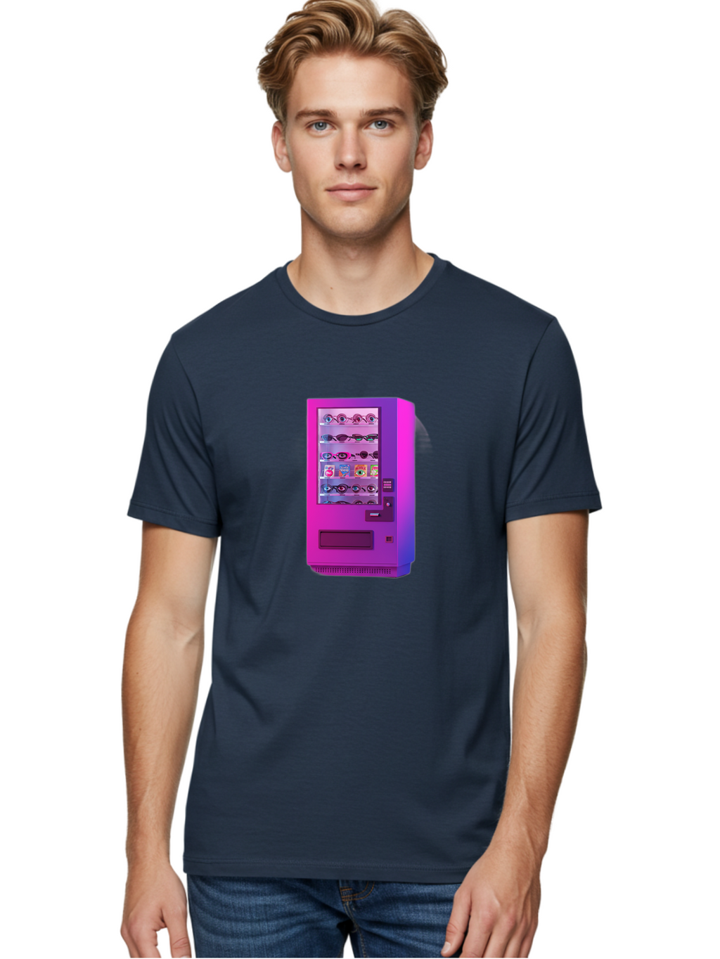 Sunglasses-Vending-Machine Men'S Graphic Tee, 100% Cotton, Comfortable Casual Summer Wear, Machine Washable, Vintage Camera, Old Camera, Antique Camera, Black Camera, Classic Photography, Photography Equipment, Nostalgic Device, Film Camera, Bal447
