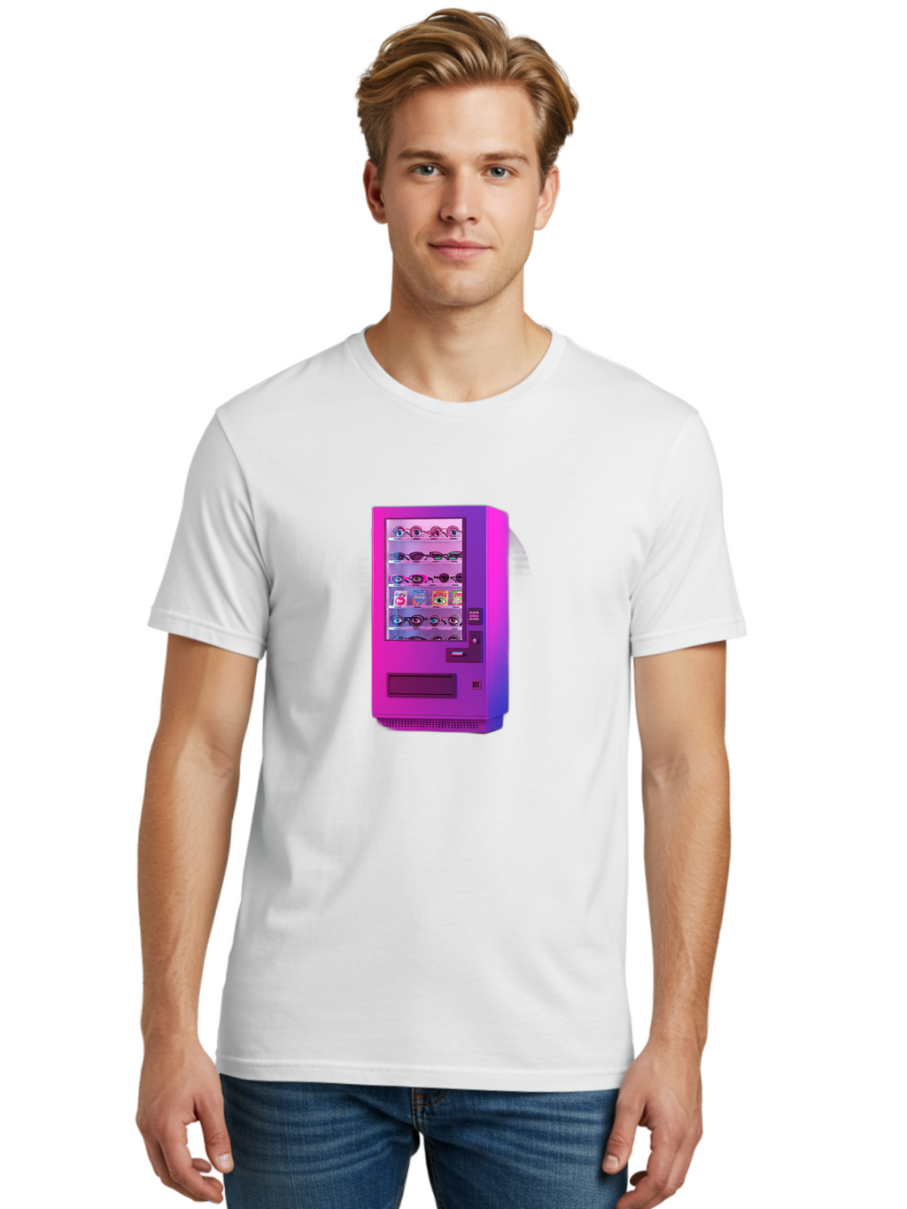 Sunglasses-Vending-Machine Men'S Graphic Tee, 100% Cotton, Comfortable Casual Summer Wear, Machine Washable, Vintage Camera, Old Camera, Antique Camera, Black Camera, Classic Photography, Photography Equipment, Nostalgic Device, Film Camera, Bal447