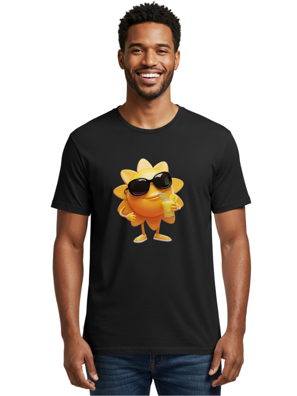 Sunny-Character-2 Men'S Graphic Tee, 100% Cotton, Comfortable Casual Summer Wear, Machine Washable, Vintage Camera, Old Camera, Antique Camera, Black Camera, Classic Photography, Photography Equipment, Nostalgic Device, Film Camera, Camera Art Bal449