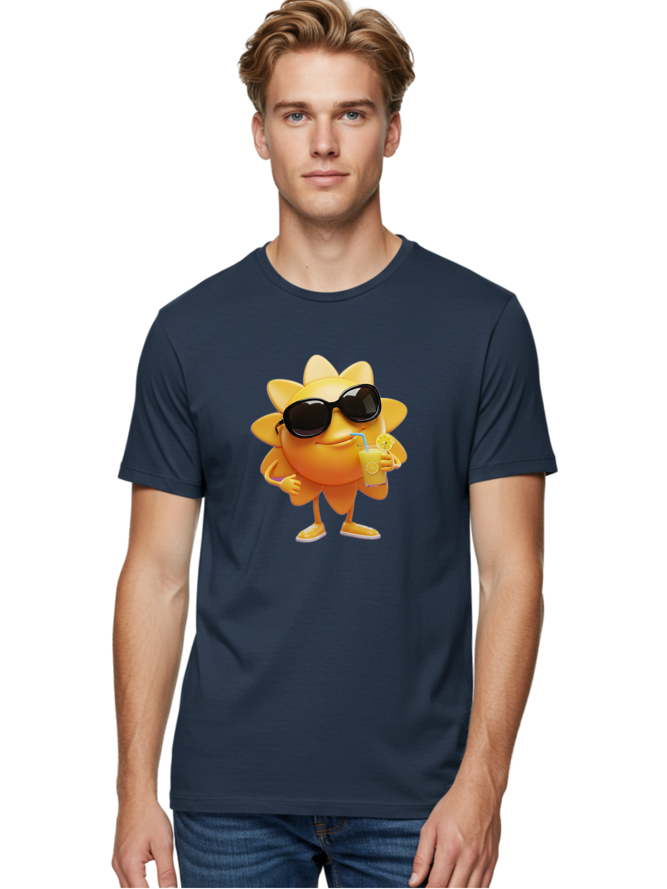 Sunny-Character-2 Men'S Graphic Tee, 100% Cotton, Comfortable Casual Summer Wear, Machine Washable, Vintage Camera, Old Camera, Antique Camera, Black Camera, Classic Photography, Photography Equipment, Nostalgic Device, Film Camera, Camera Art Bal449