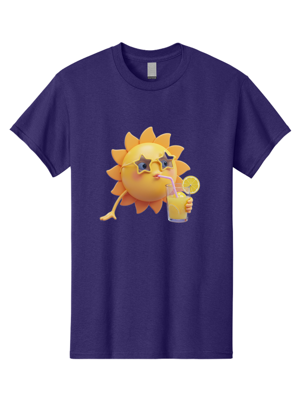 Sunny-Character-Drinking-Juice Men'S Graphic Tee, 100% Cotton, Comfortable Casual Summer Wear, Machine Washable, Vintage Camera, Old Camera, Antique Camera, Black Camera, Classic Photography, Photography Equipment, Nostalgic Device, Bal450