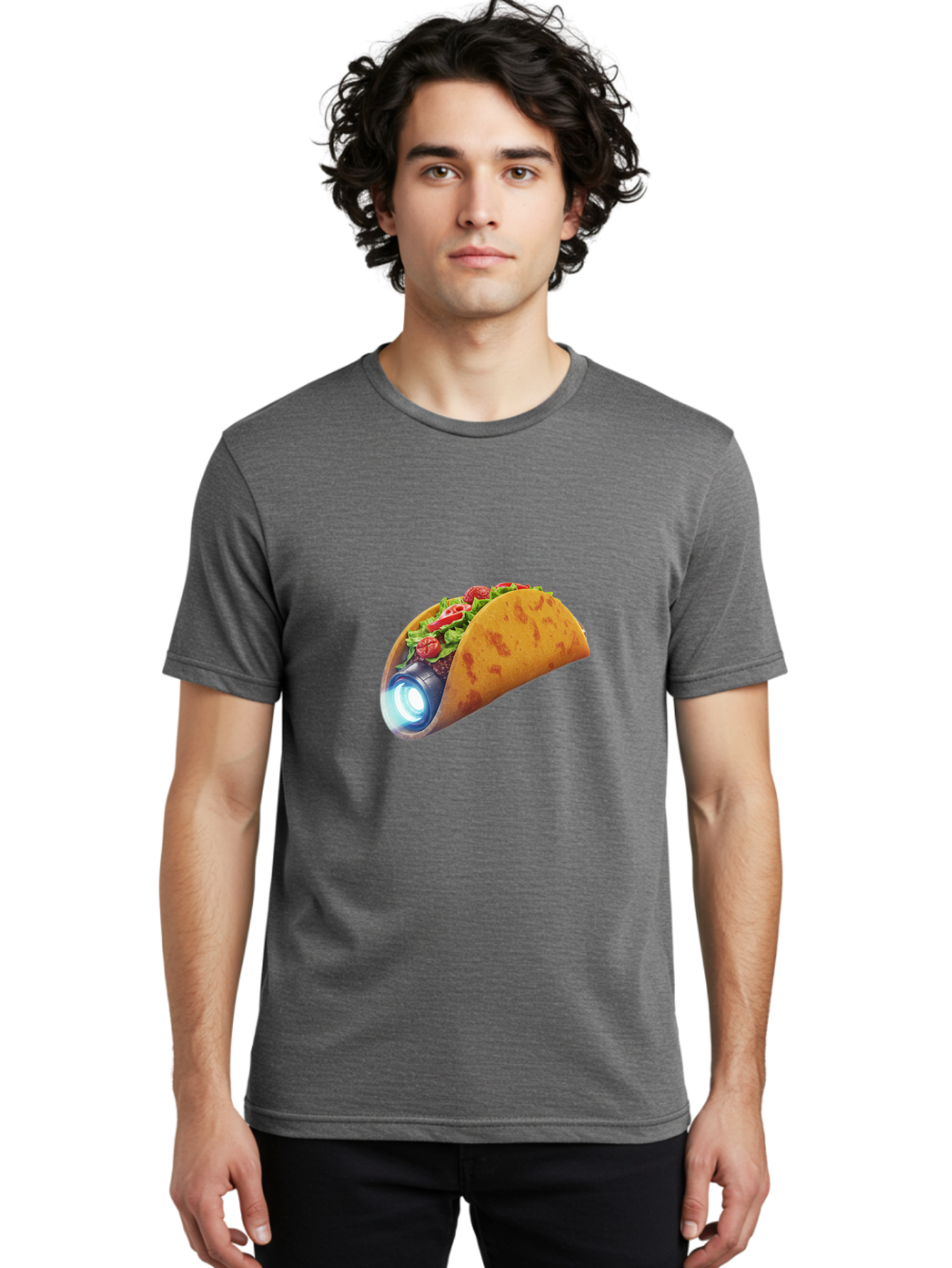 Taco-Headlamp Men'S Graphic Tee, 100% Cotton, Comfortable Casual Summer Wear, Machine Washable, Vintage Camera, Old Camera, Antique Camera, Black Camera, Classic Photography, Photography Equipment, Nostalgic Device, Film Camera, Camera Art Bal461