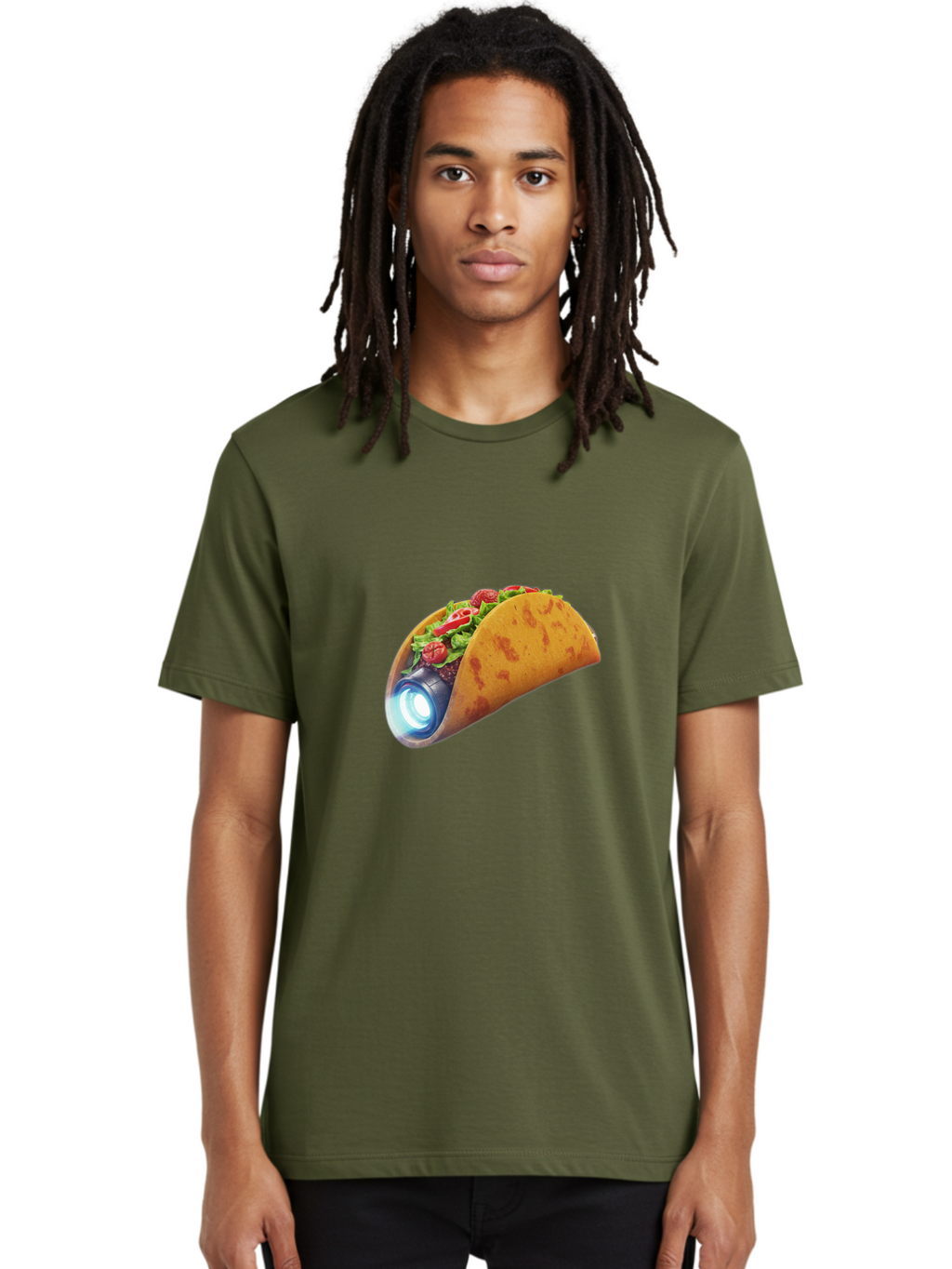 Taco-Headlamp Men'S Graphic Tee, 100% Cotton, Comfortable Casual Summer Wear, Machine Washable, Vintage Camera, Old Camera, Antique Camera, Black Camera, Classic Photography, Photography Equipment, Nostalgic Device, Film Camera, Camera Art Bal461