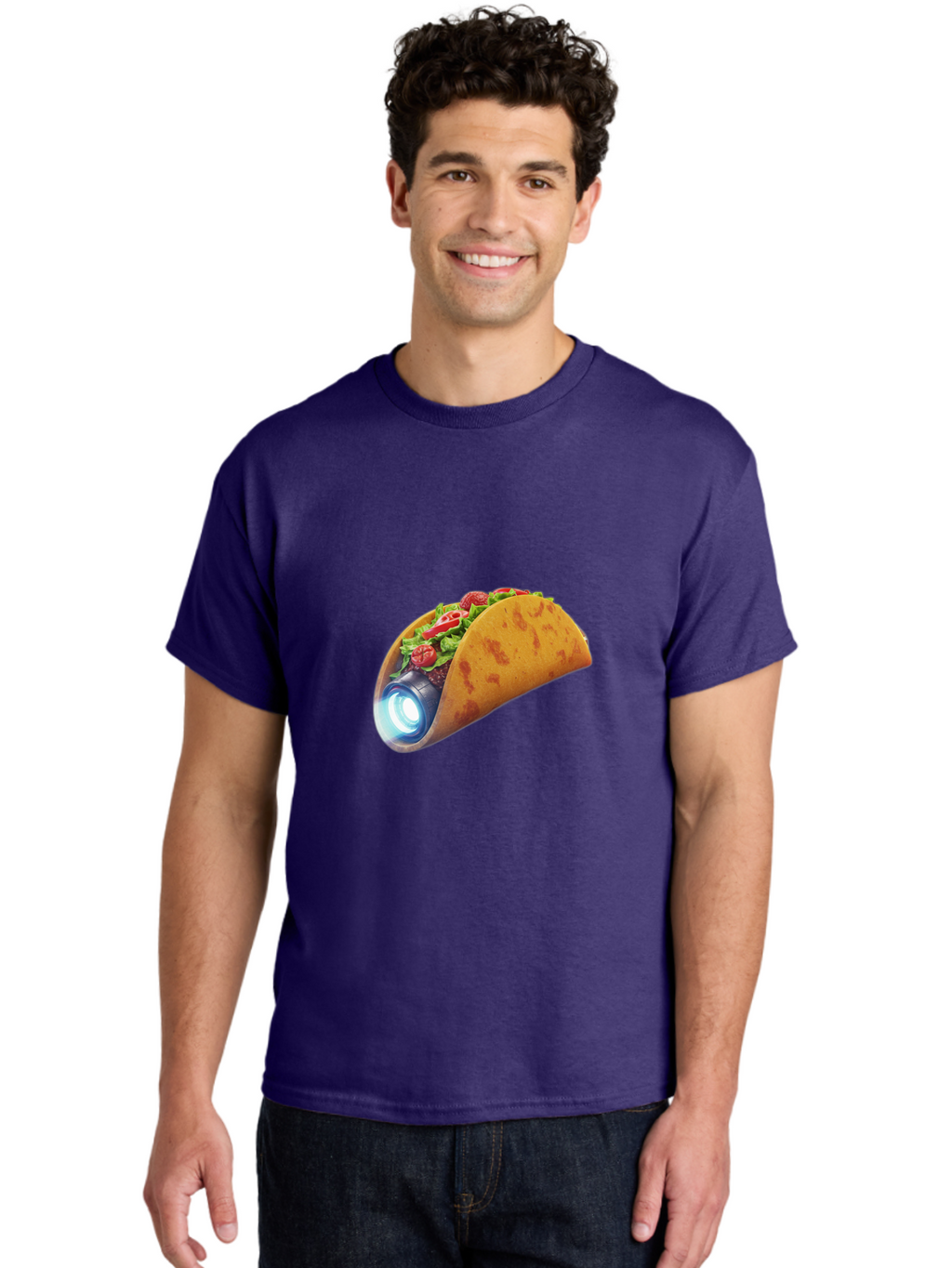 Taco-Headlamp Men'S Graphic Tee, 100% Cotton, Comfortable Casual Summer Wear, Machine Washable, Vintage Camera, Old Camera, Antique Camera, Black Camera, Classic Photography, Photography Equipment, Nostalgic Device, Film Camera, Camera Art Bal461