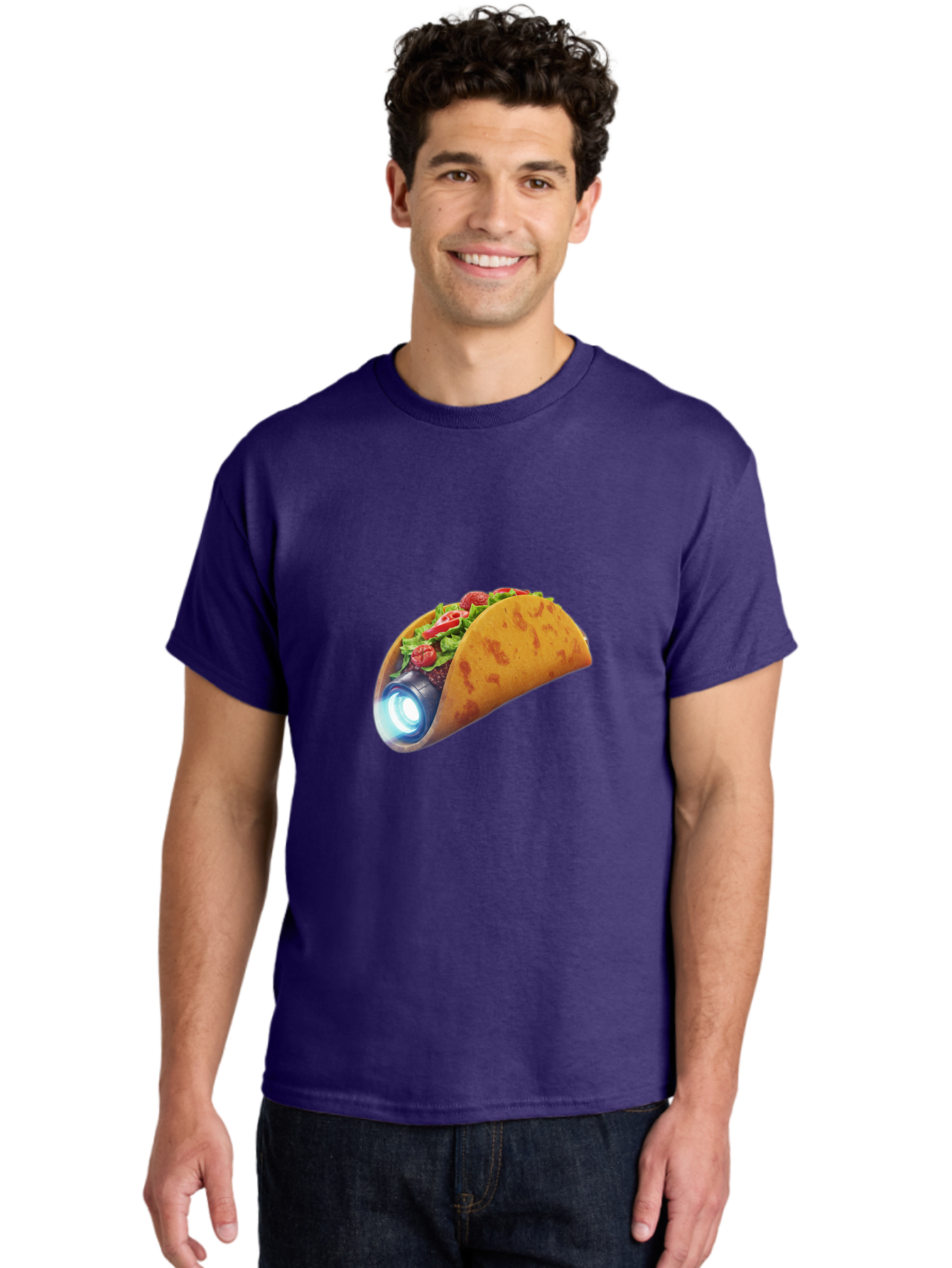 Taco-Headlamp Men'S Graphic Tee, 100% Cotton, Comfortable Casual Summer Wear, Machine Washable, Vintage Camera, Old Camera, Antique Camera, Black Camera, Classic Photography, Photography Equipment, Nostalgic Device, Film Camera, Camera Art Bal461