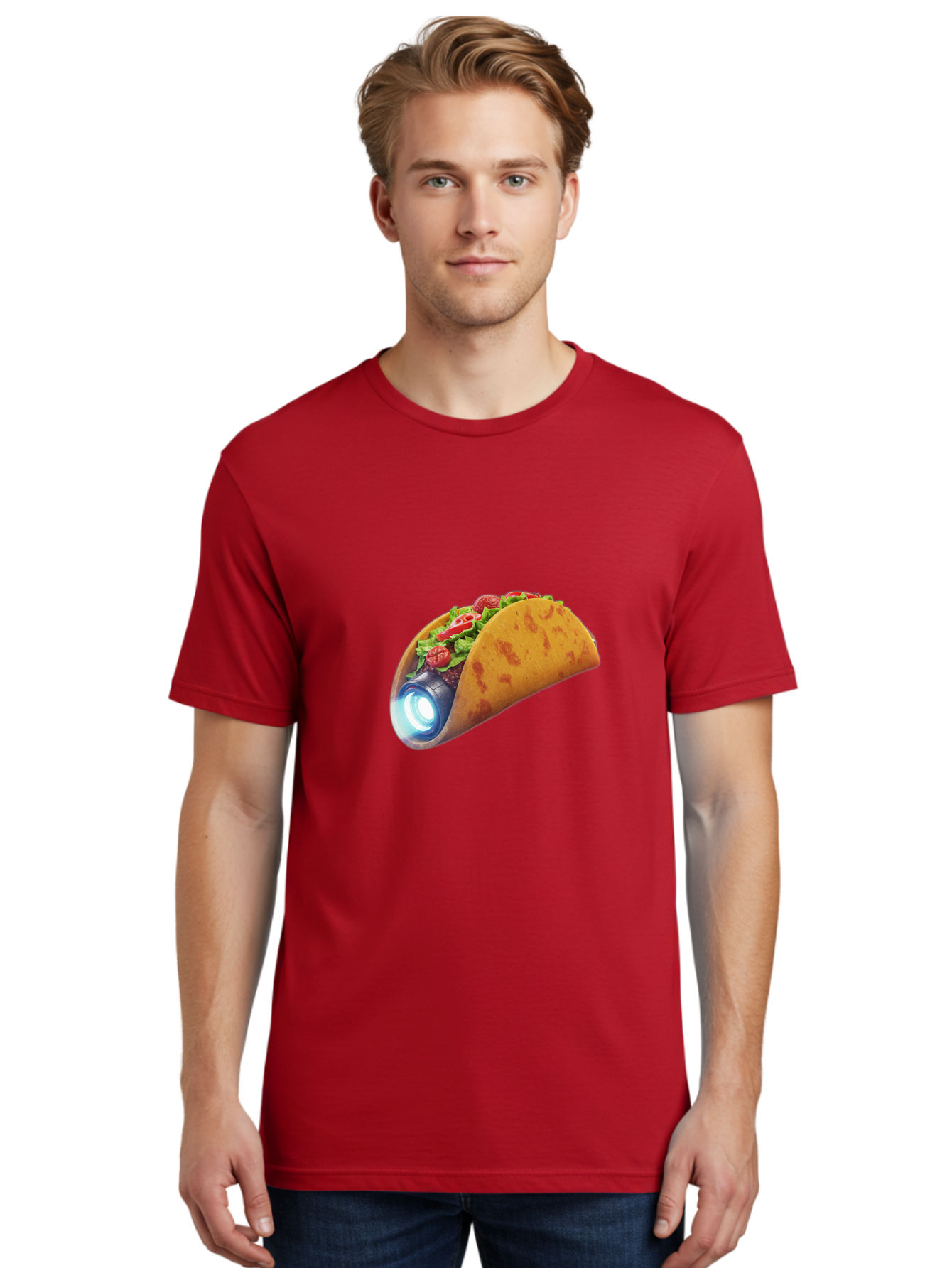 Taco-Headlamp Men'S Graphic Tee, 100% Cotton, Comfortable Casual Summer Wear, Machine Washable, Vintage Camera, Old Camera, Antique Camera, Black Camera, Classic Photography, Photography Equipment, Nostalgic Device, Film Camera, Camera Art Bal461