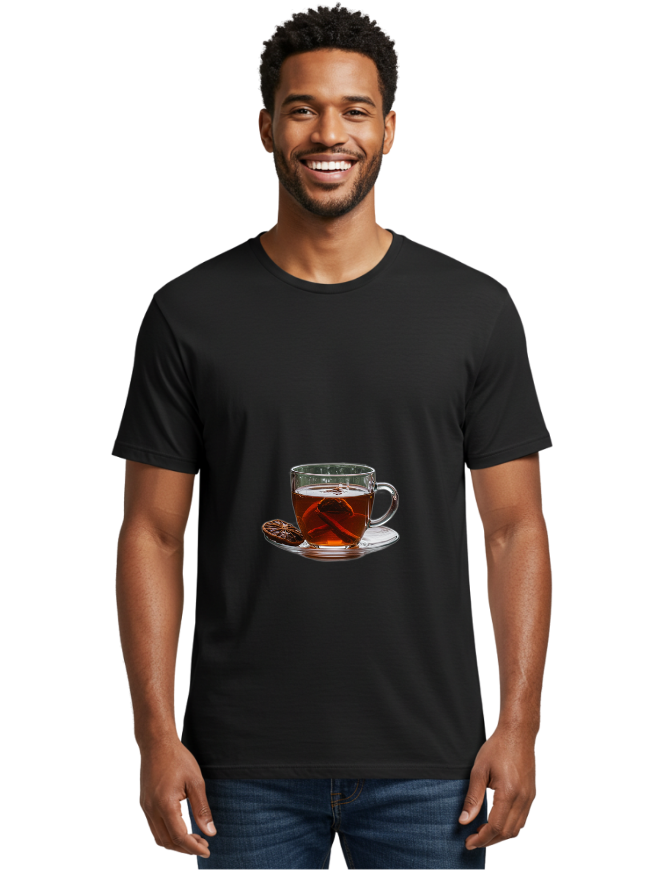 Tea-In-Glass-Cup Men'S Graphic Tee, 100% Cotton, Comfortable Casual Summer Wear, Machine Washable, Vintage Camera, Old Camera, Antique Camera, Black Camera, Classic Photography, Photography Equipment, Nostalgic Device, Film Camera, Camera Art Bal464