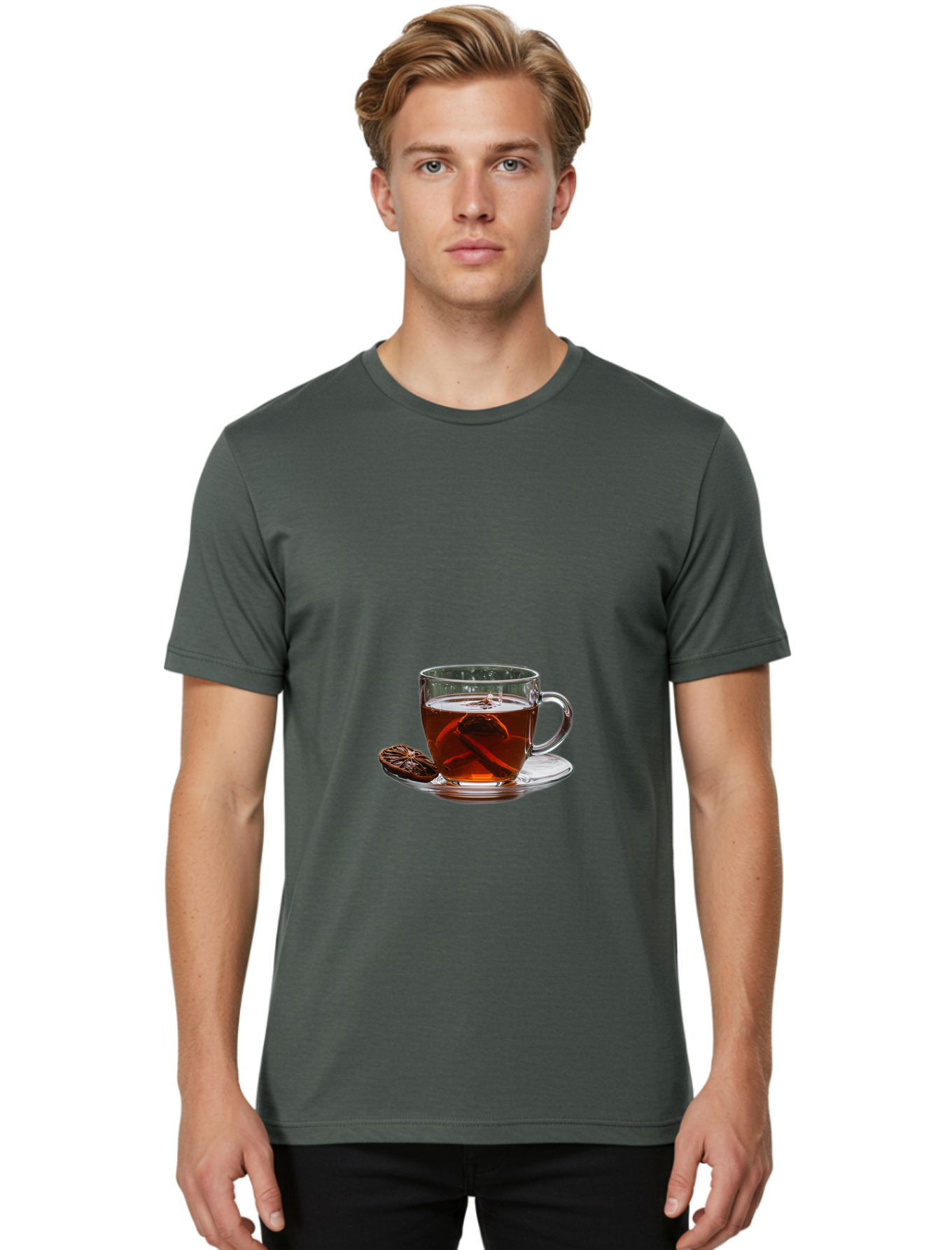 Tea-In-Glass-Cup Men'S Graphic Tee, 100% Cotton, Comfortable Casual Summer Wear, Machine Washable, Vintage Camera, Old Camera, Antique Camera, Black Camera, Classic Photography, Photography Equipment, Nostalgic Device, Film Camera, Camera Art Bal464