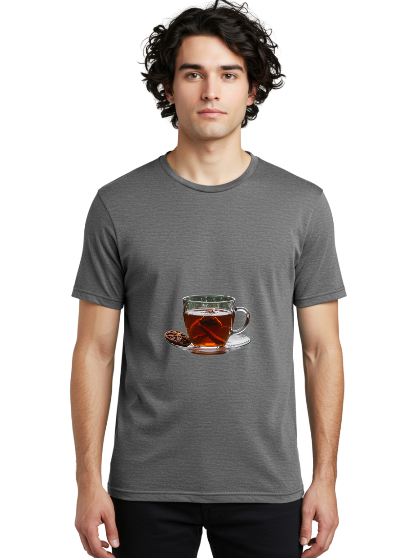Tea-In-Glass-Cup Men'S Graphic Tee, 100% Cotton, Comfortable Casual Summer Wear, Machine Washable, Vintage Camera, Old Camera, Antique Camera, Black Camera, Classic Photography, Photography Equipment, Nostalgic Device, Film Camera, Camera Art Bal464