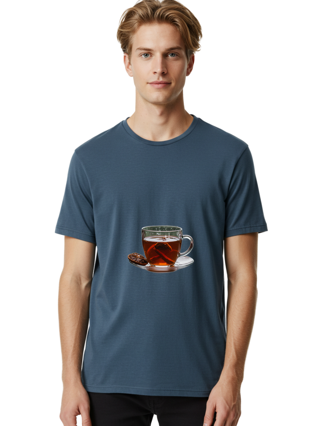 Tea-In-Glass-Cup Men'S Graphic Tee, 100% Cotton, Comfortable Casual Summer Wear, Machine Washable, Vintage Camera, Old Camera, Antique Camera, Black Camera, Classic Photography, Photography Equipment, Nostalgic Device, Film Camera, Camera Art Bal464