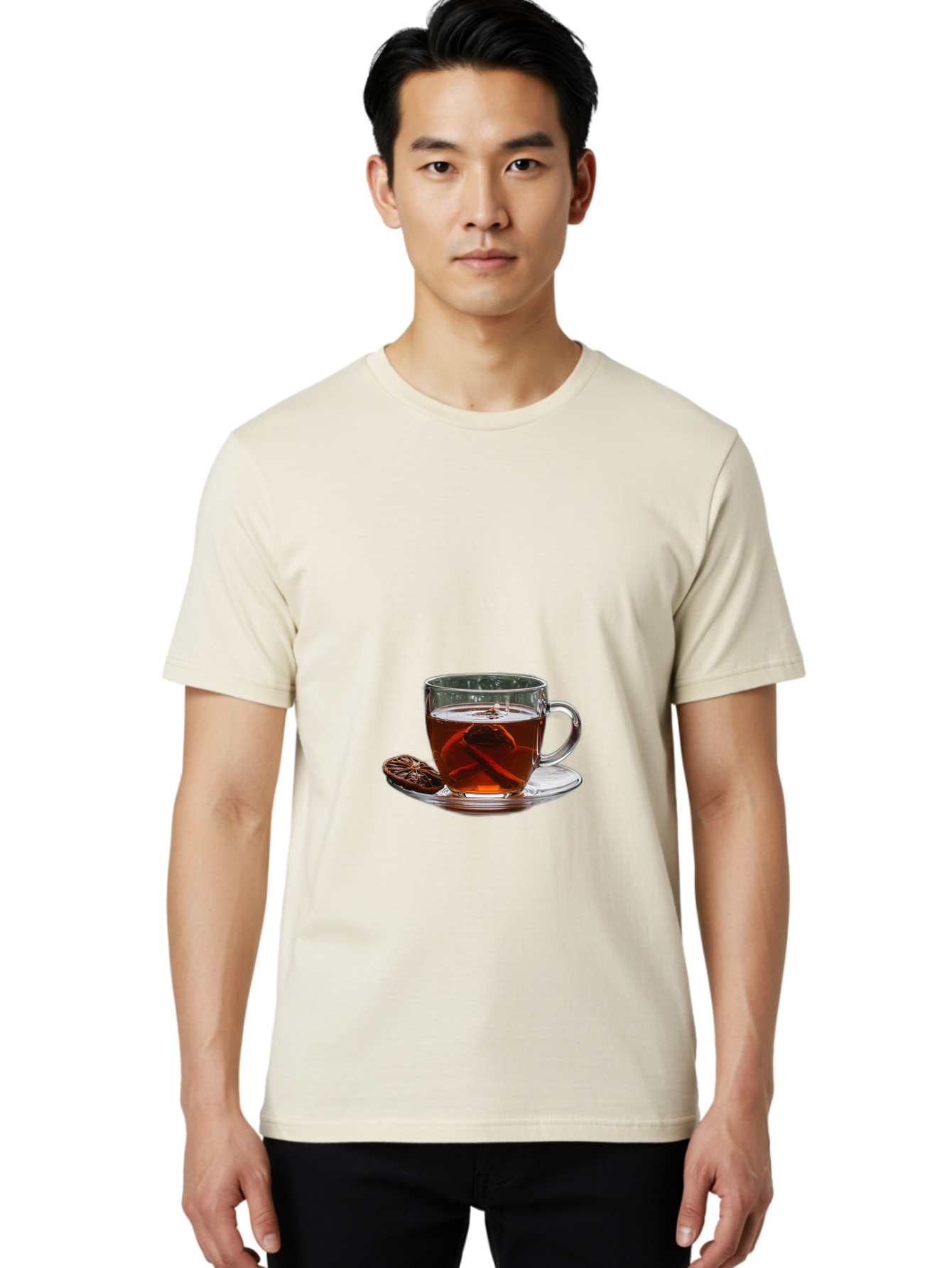 Tea-In-Glass-Cup Men'S Graphic Tee, 100% Cotton, Comfortable Casual Summer Wear, Machine Washable, Vintage Camera, Old Camera, Antique Camera, Black Camera, Classic Photography, Photography Equipment, Nostalgic Device, Film Camera, Camera Art Bal464