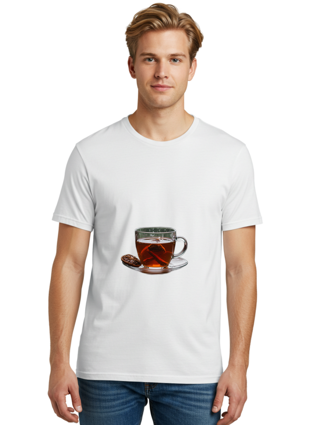 Tea-In-Glass-Cup Men'S Graphic Tee, 100% Cotton, Comfortable Casual Summer Wear, Machine Washable, Vintage Camera, Old Camera, Antique Camera, Black Camera, Classic Photography, Photography Equipment, Nostalgic Device, Film Camera, Camera Art Bal464