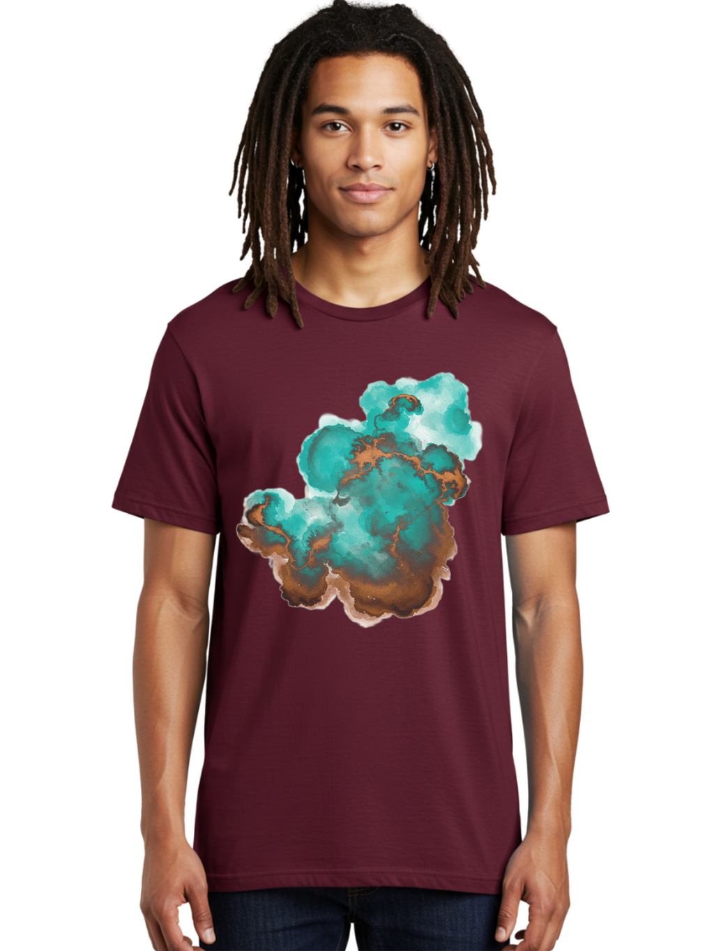 Teal-And-Brown-Abstract Men'S Graphic Tee, 100% Cotton, Comfortable Casual Summer Wear, Machine Washable, Vintage Camera, Old Camera, Antique Camera, Black Camera, Classic Photography, Photography Equipment, Nostalgic Device, Film Camera, Bal465