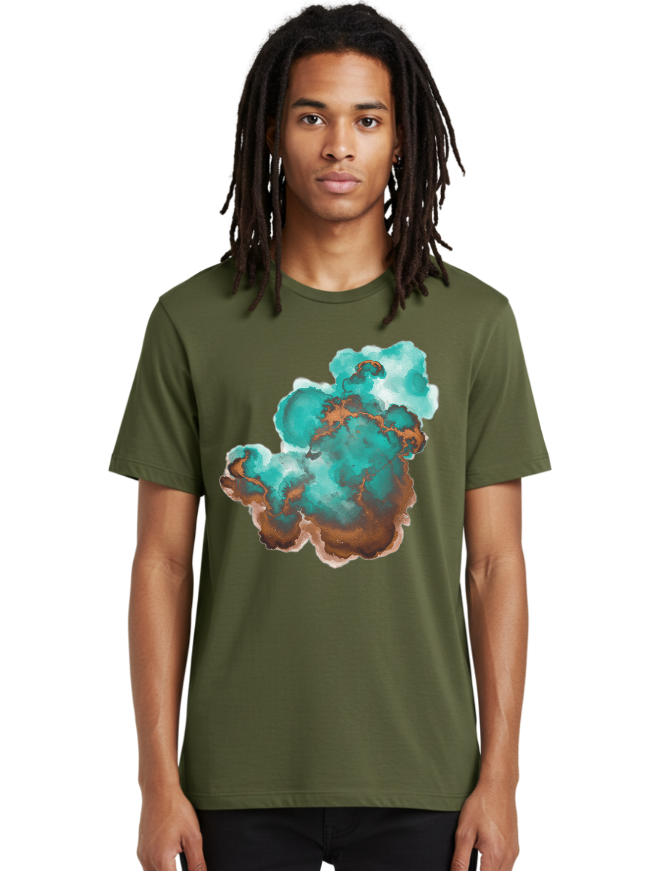 Teal-And-Brown-Abstract Men'S Graphic Tee, 100% Cotton, Comfortable Casual Summer Wear, Machine Washable, Vintage Camera, Old Camera, Antique Camera, Black Camera, Classic Photography, Photography Equipment, Nostalgic Device, Film Camera, Bal465