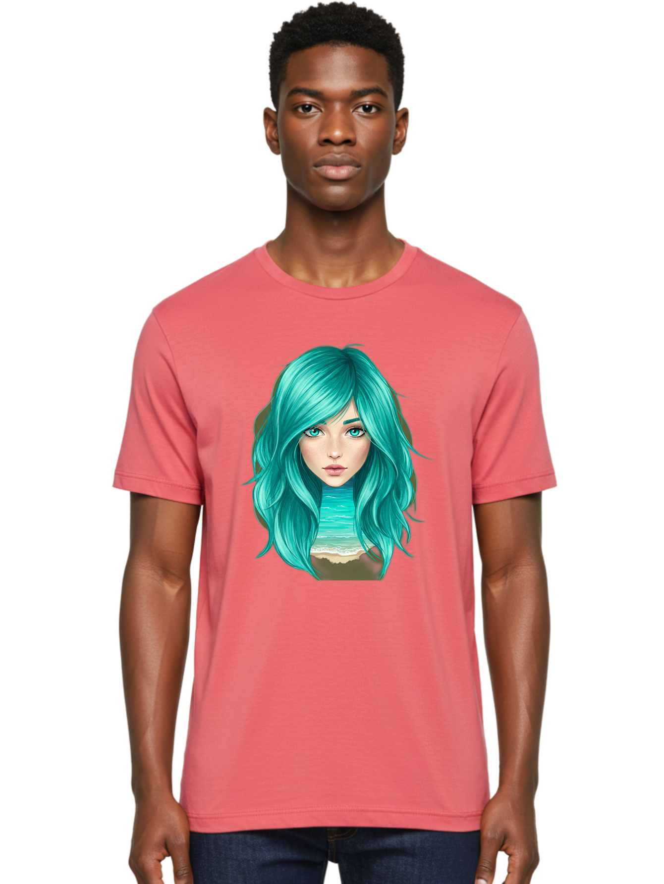 Teal-Haired-Girl Men'S Graphic Tee, 100% Cotton, Comfortable Casual Summer Wear, Machine Washable, Vintage Camera, Old Camera, Antique Camera, Black Camera, Classic Photography, Photography Equipment, Nostalgic Device, Film Camera, Camera Art Bal466