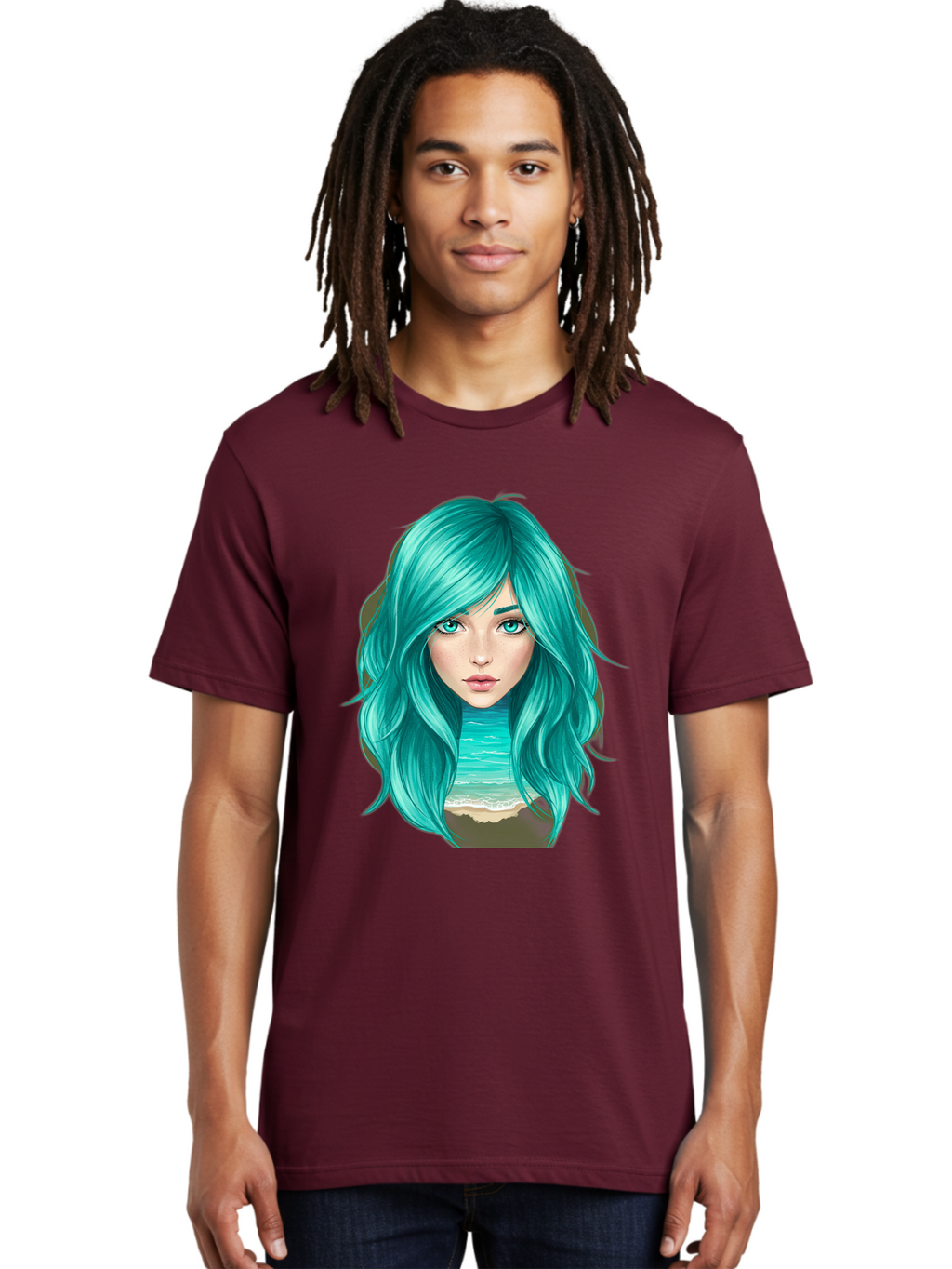Teal-Haired-Girl Men'S Graphic Tee, 100% Cotton, Comfortable Casual Summer Wear, Machine Washable, Vintage Camera, Old Camera, Antique Camera, Black Camera, Classic Photography, Photography Equipment, Nostalgic Device, Film Camera, Camera Art Bal466