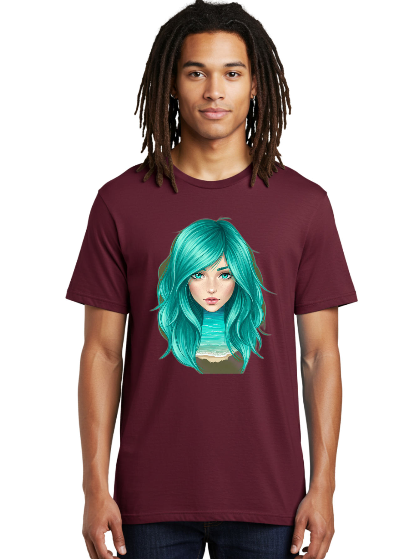 Teal-Haired-Girl Men'S Graphic Tee, 100% Cotton, Comfortable Casual Summer Wear, Machine Washable, Vintage Camera, Old Camera, Antique Camera, Black Camera, Classic Photography, Photography Equipment, Nostalgic Device, Film Camera, Camera Art Bal466