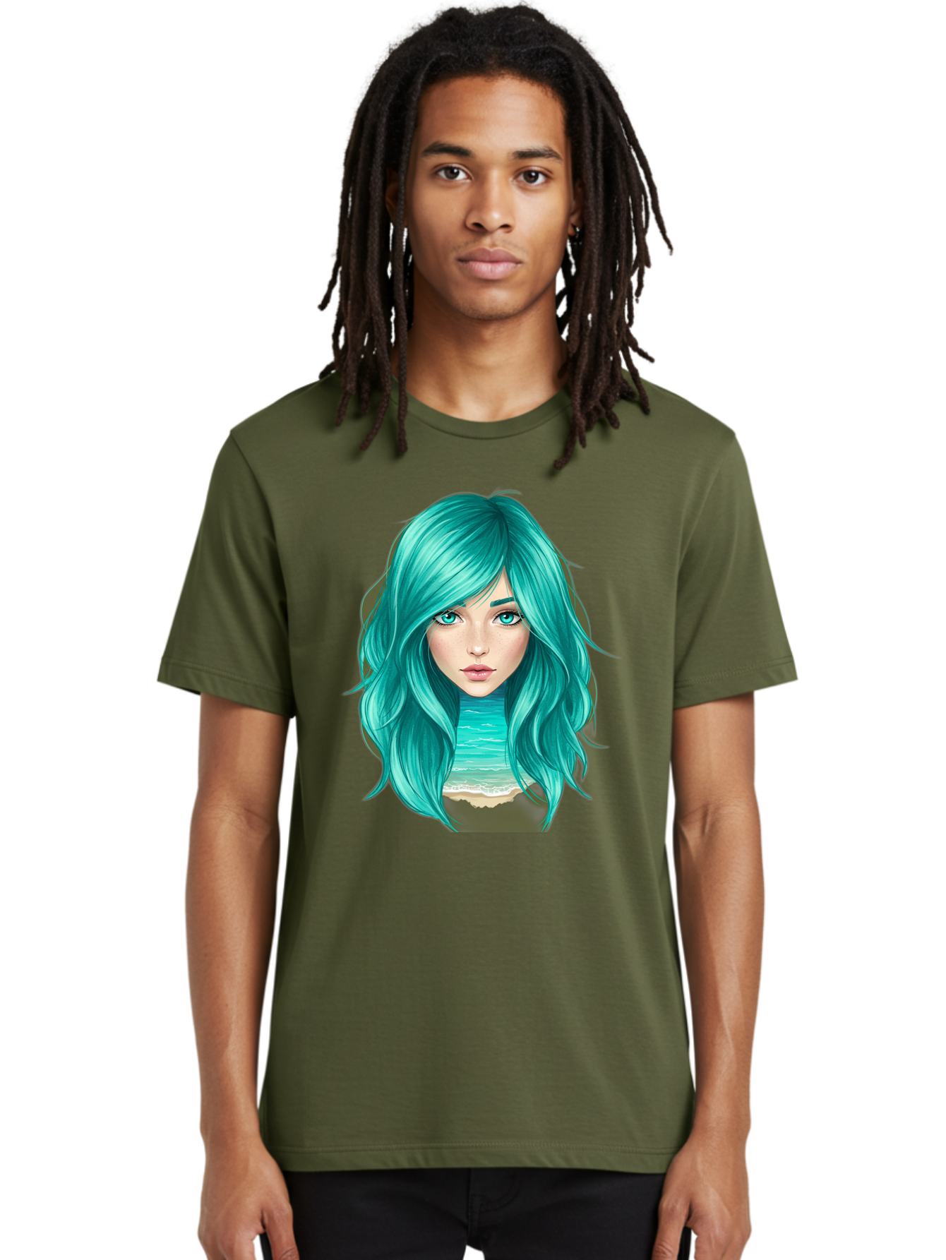 Teal-Haired-Girl Men'S Graphic Tee, 100% Cotton, Comfortable Casual Summer Wear, Machine Washable, Vintage Camera, Old Camera, Antique Camera, Black Camera, Classic Photography, Photography Equipment, Nostalgic Device, Film Camera, Camera Art Bal466