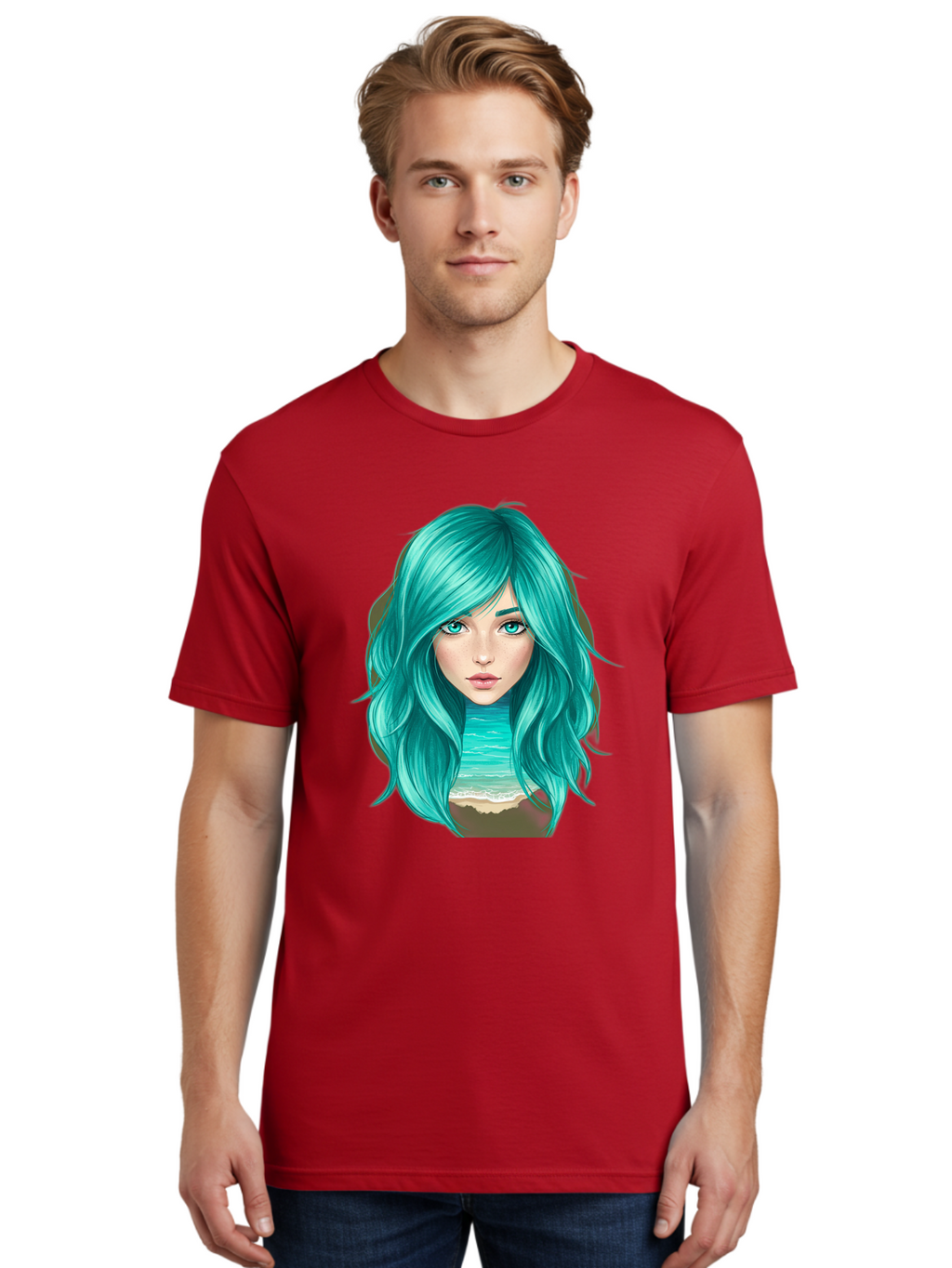 Teal-Haired-Girl Men'S Graphic Tee, 100% Cotton, Comfortable Casual Summer Wear, Machine Washable, Vintage Camera, Old Camera, Antique Camera, Black Camera, Classic Photography, Photography Equipment, Nostalgic Device, Film Camera, Camera Art Bal466