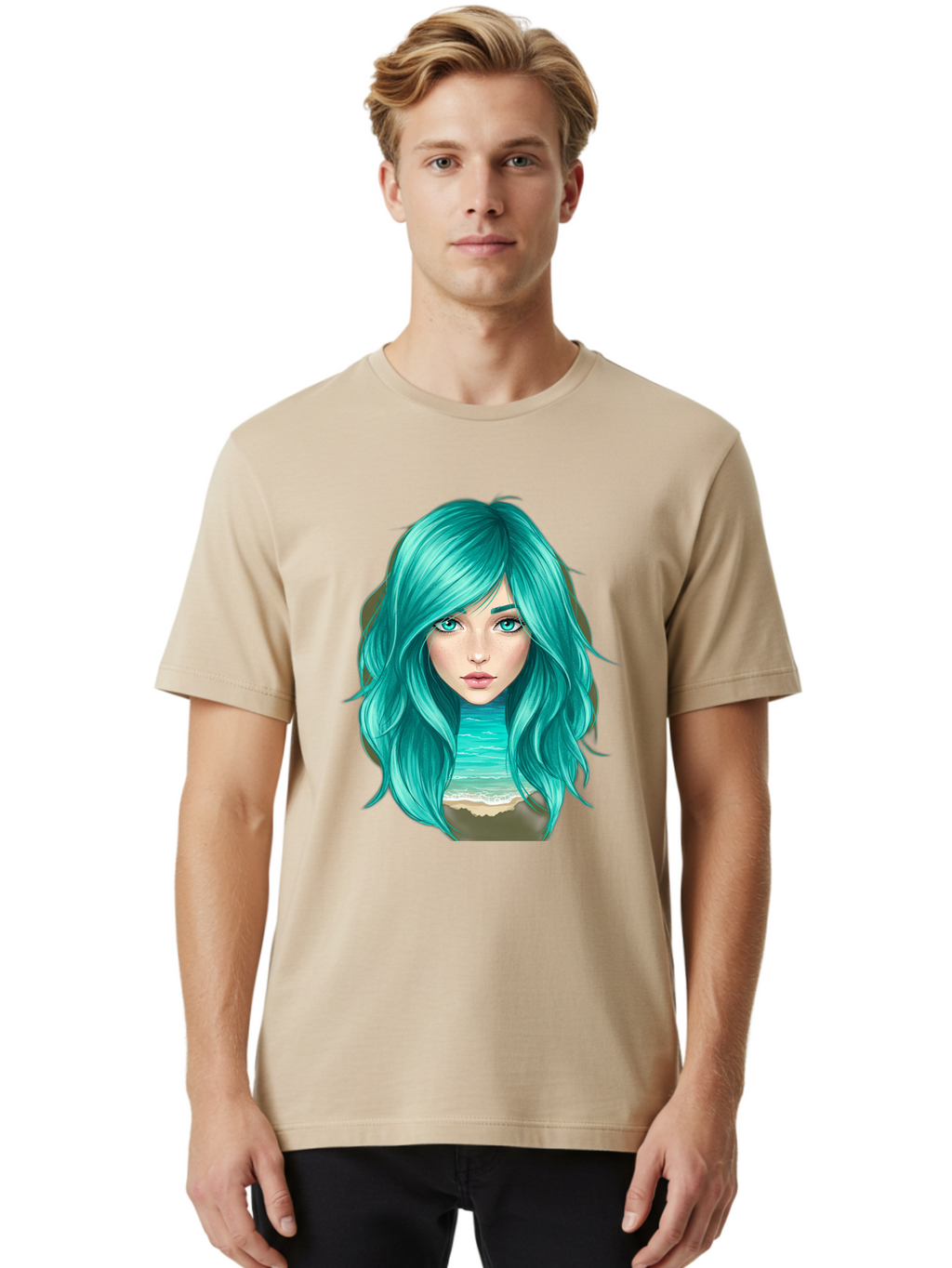 Teal-Haired-Girl Men'S Graphic Tee, 100% Cotton, Comfortable Casual Summer Wear, Machine Washable, Vintage Camera, Old Camera, Antique Camera, Black Camera, Classic Photography, Photography Equipment, Nostalgic Device, Film Camera, Camera Art Bal466