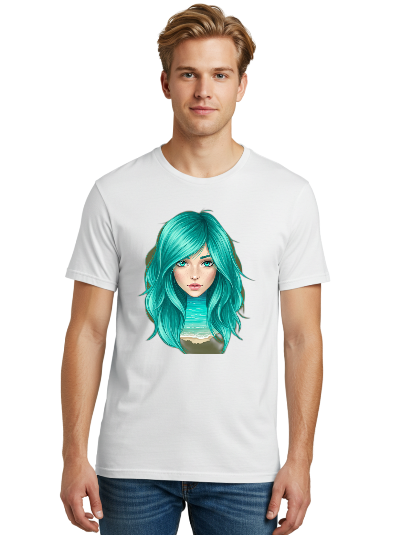 Teal-Haired-Girl Men'S Graphic Tee, 100% Cotton, Comfortable Casual Summer Wear, Machine Washable, Vintage Camera, Old Camera, Antique Camera, Black Camera, Classic Photography, Photography Equipment, Nostalgic Device, Film Camera, Camera Art Bal466