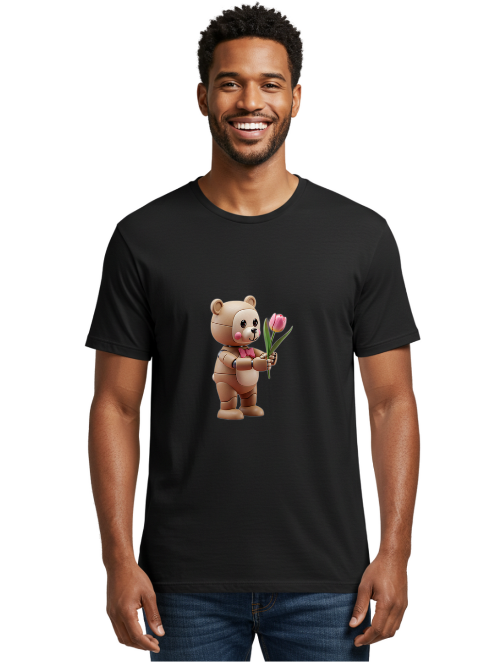 Teddy-Bear-Robot Men'S Graphic Tee, 100% Cotton, Comfortable Casual Summer Wear, Machine Washable, Vintage Camera, Old Camera, Antique Camera, Black Camera, Classic Photography, Photography Equipment, Nostalgic Device, Film Camera, Camera Art Bal469