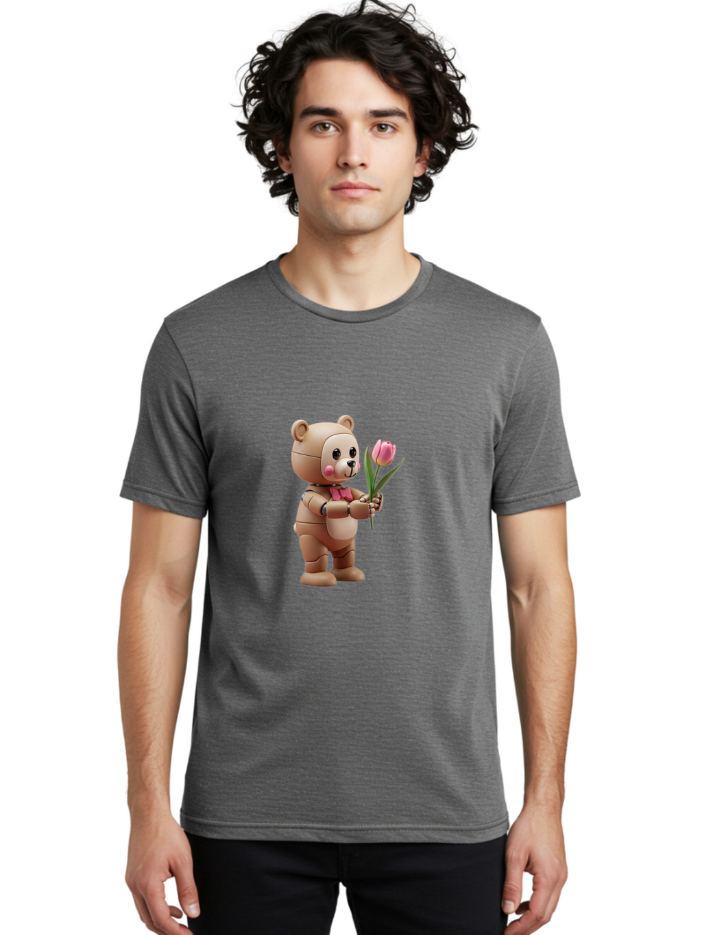 Teddy-Bear-Robot Men'S Graphic Tee, 100% Cotton, Comfortable Casual Summer Wear, Machine Washable, Vintage Camera, Old Camera, Antique Camera, Black Camera, Classic Photography, Photography Equipment, Nostalgic Device, Film Camera, Camera Art Bal469