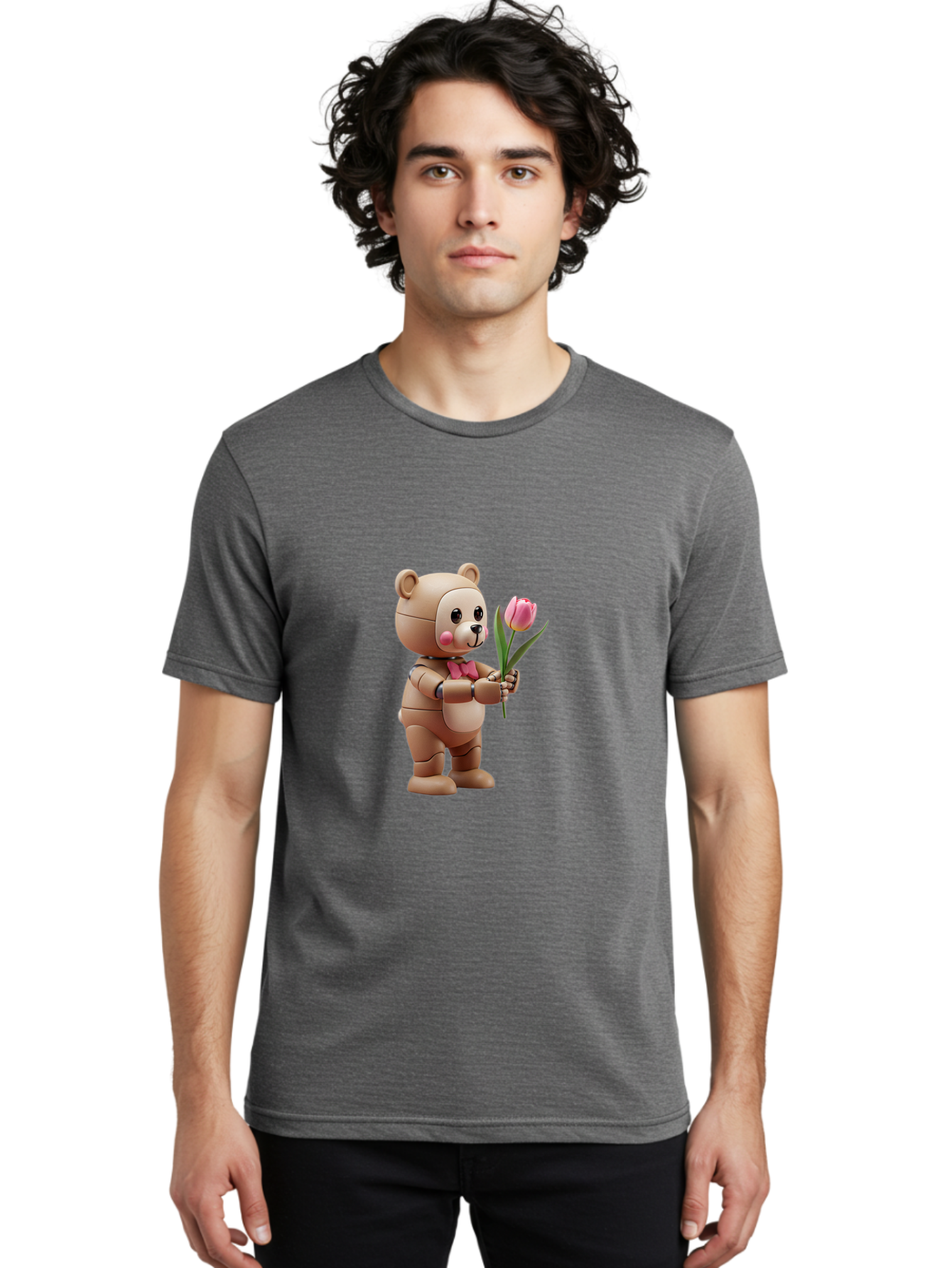 Teddy-Bear-Robot Men'S Graphic Tee, 100% Cotton, Comfortable Casual Summer Wear, Machine Washable, Vintage Camera, Old Camera, Antique Camera, Black Camera, Classic Photography, Photography Equipment, Nostalgic Device, Film Camera, Camera Art Bal469