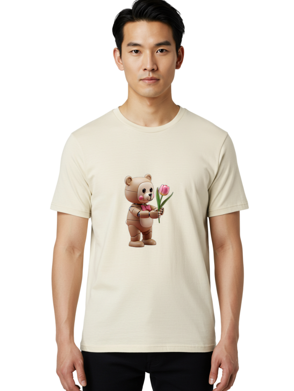 Teddy-Bear-Robot Men'S Graphic Tee, 100% Cotton, Comfortable Casual Summer Wear, Machine Washable, Vintage Camera, Old Camera, Antique Camera, Black Camera, Classic Photography, Photography Equipment, Nostalgic Device, Film Camera, Camera Art Bal469