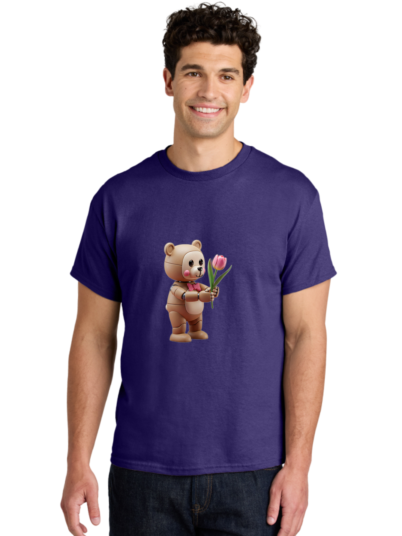 Teddy-Bear-Robot Men'S Graphic Tee, 100% Cotton, Comfortable Casual Summer Wear, Machine Washable, Vintage Camera, Old Camera, Antique Camera, Black Camera, Classic Photography, Photography Equipment, Nostalgic Device, Film Camera, Camera Art Bal469