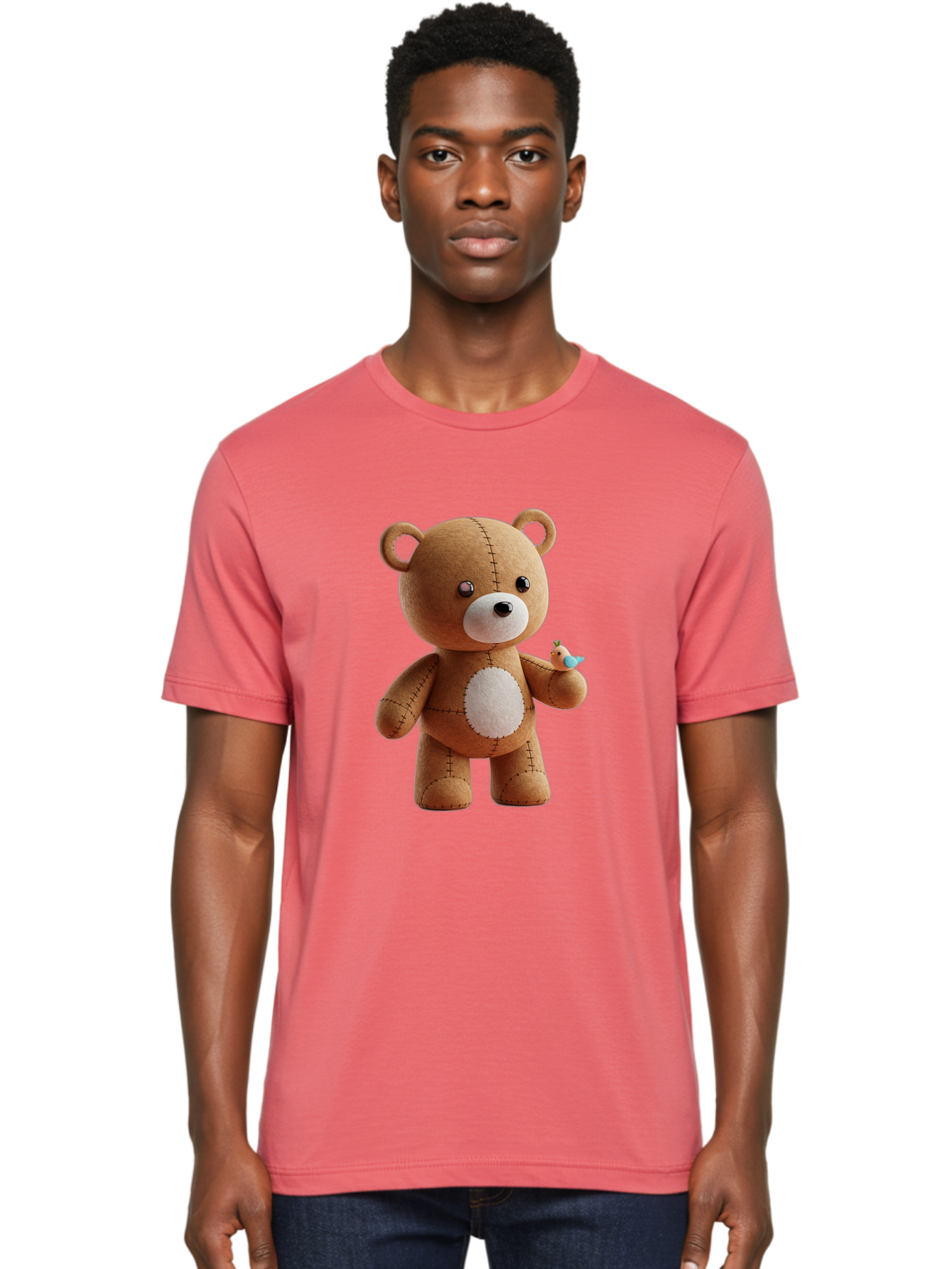 Teddy-Bear-With-Bird Men'S Graphic Tee, 100% Cotton, Comfortable Casual Summer Wear, Machine Washable, Vintage Camera, Old Camera, Antique Camera, Black Camera, Classic Photography, Photography Equipment, Nostalgic Device, Film Camera, Bal471