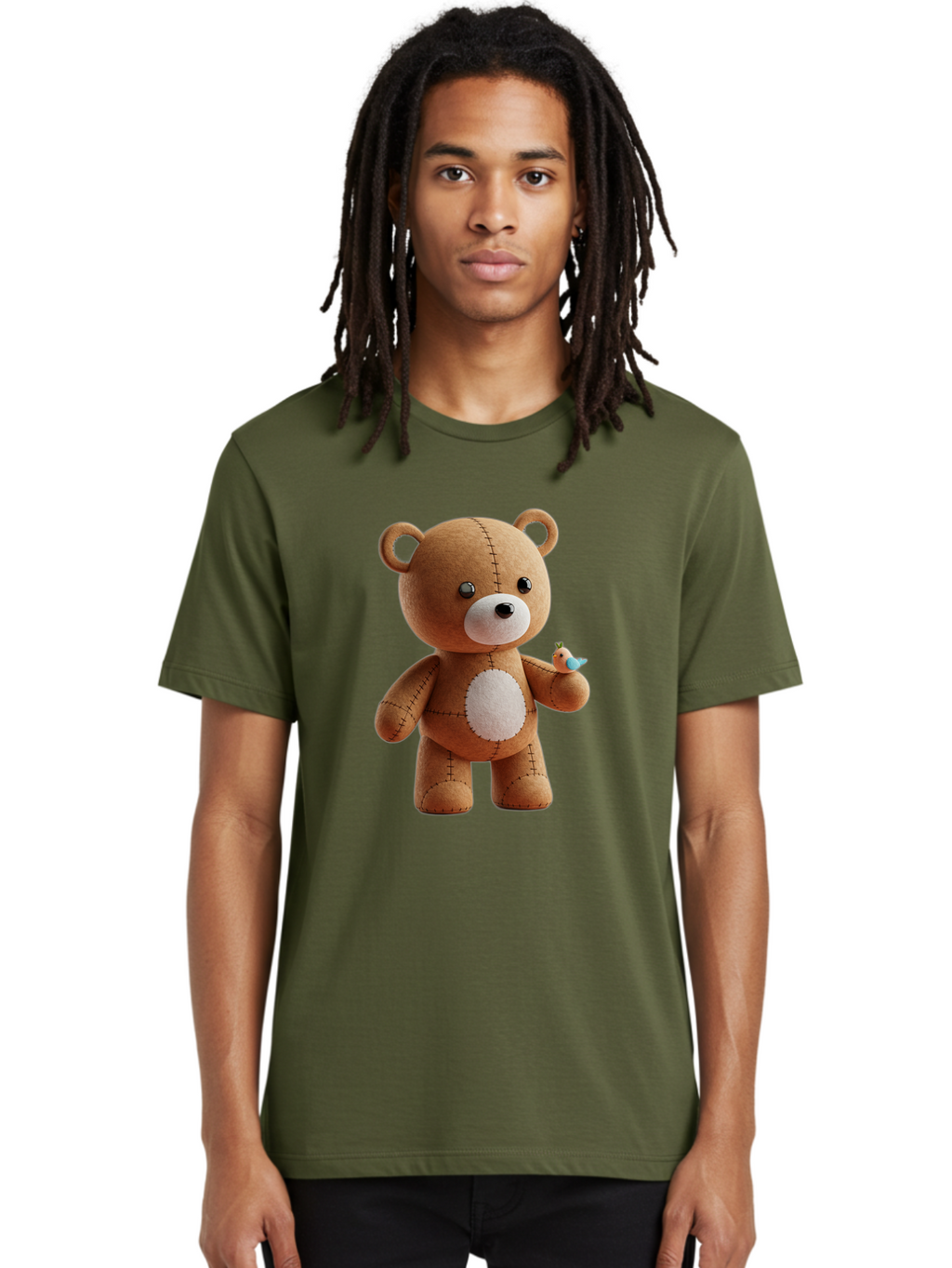 Teddy-Bear-With-Bird Men'S Graphic Tee, 100% Cotton, Comfortable Casual Summer Wear, Machine Washable, Vintage Camera, Old Camera, Antique Camera, Black Camera, Classic Photography, Photography Equipment, Nostalgic Device, Film Camera, Bal471
