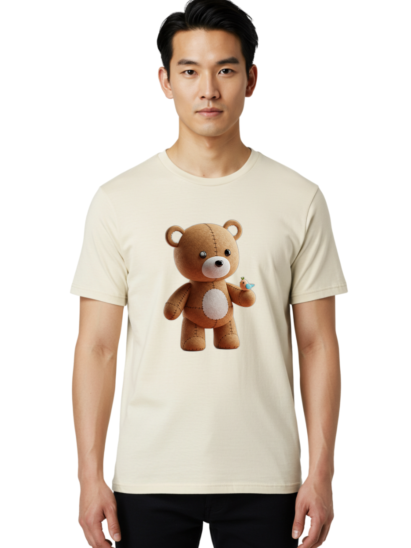 Teddy-Bear-With-Bird Men'S Graphic Tee, 100% Cotton, Comfortable Casual Summer Wear, Machine Washable, Vintage Camera, Old Camera, Antique Camera, Black Camera, Classic Photography, Photography Equipment, Nostalgic Device, Film Camera, Bal471