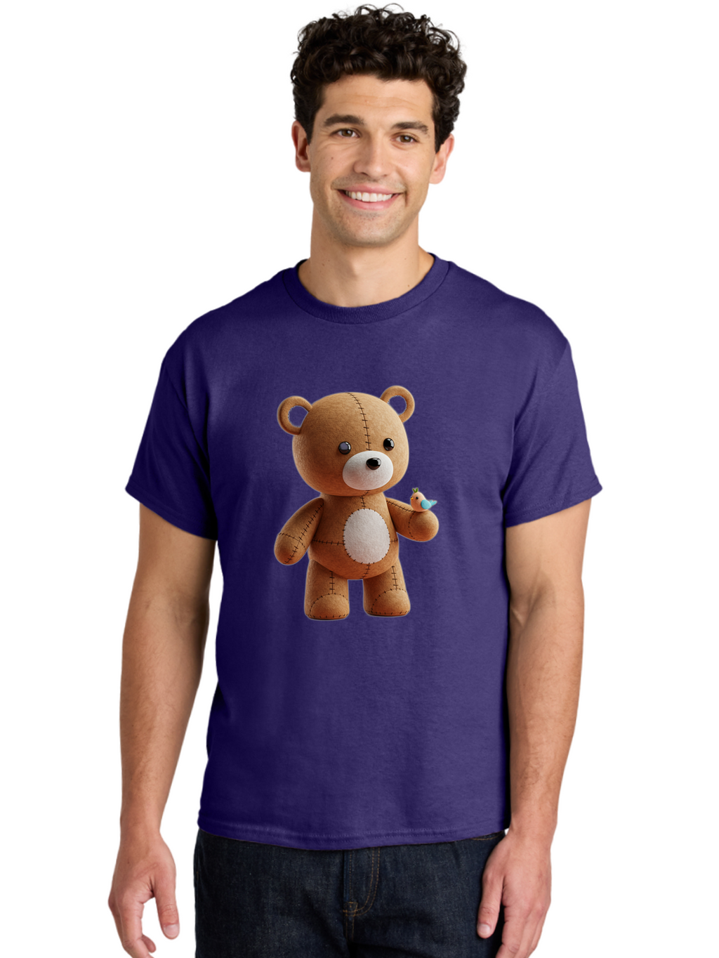 Teddy-Bear-With-Bird Men'S Graphic Tee, 100% Cotton, Comfortable Casual Summer Wear, Machine Washable, Vintage Camera, Old Camera, Antique Camera, Black Camera, Classic Photography, Photography Equipment, Nostalgic Device, Film Camera, Bal471
