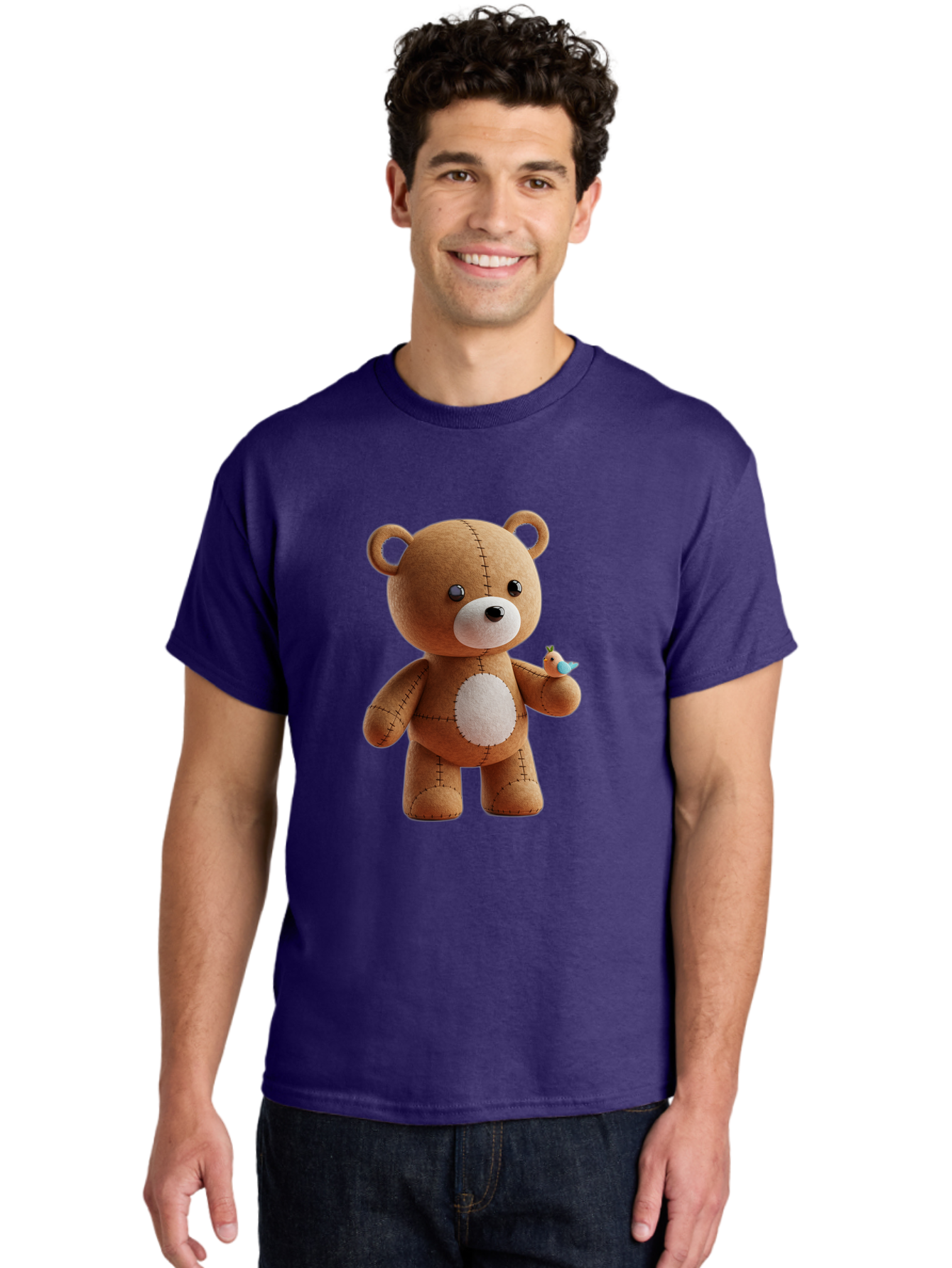 Teddy-Bear-With-Bird Men'S Graphic Tee, 100% Cotton, Comfortable Casual Summer Wear, Machine Washable, Vintage Camera, Old Camera, Antique Camera, Black Camera, Classic Photography, Photography Equipment, Nostalgic Device, Film Camera, Bal471