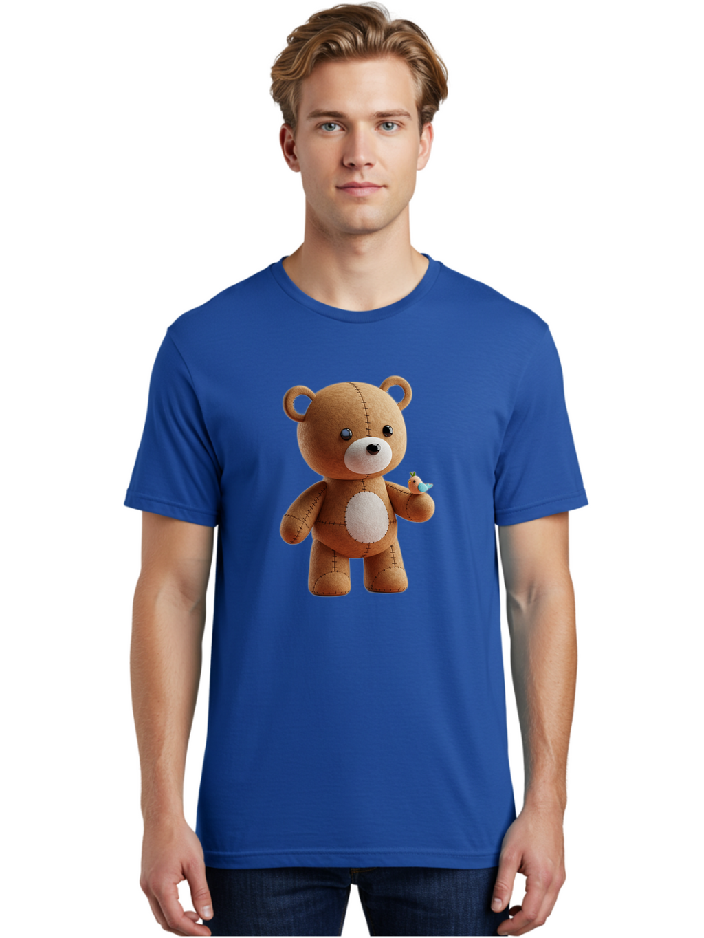 Teddy-Bear-With-Bird Men'S Graphic Tee, 100% Cotton, Comfortable Casual Summer Wear, Machine Washable, Vintage Camera, Old Camera, Antique Camera, Black Camera, Classic Photography, Photography Equipment, Nostalgic Device, Film Camera, Bal471