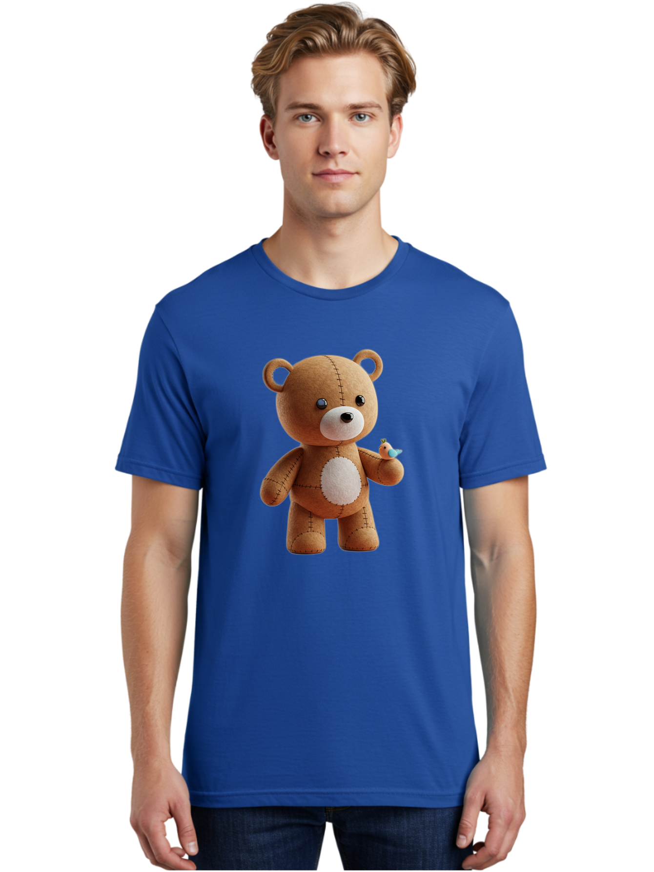 Teddy-Bear-With-Bird Men'S Graphic Tee, 100% Cotton, Comfortable Casual Summer Wear, Machine Washable, Vintage Camera, Old Camera, Antique Camera, Black Camera, Classic Photography, Photography Equipment, Nostalgic Device, Film Camera, Bal471