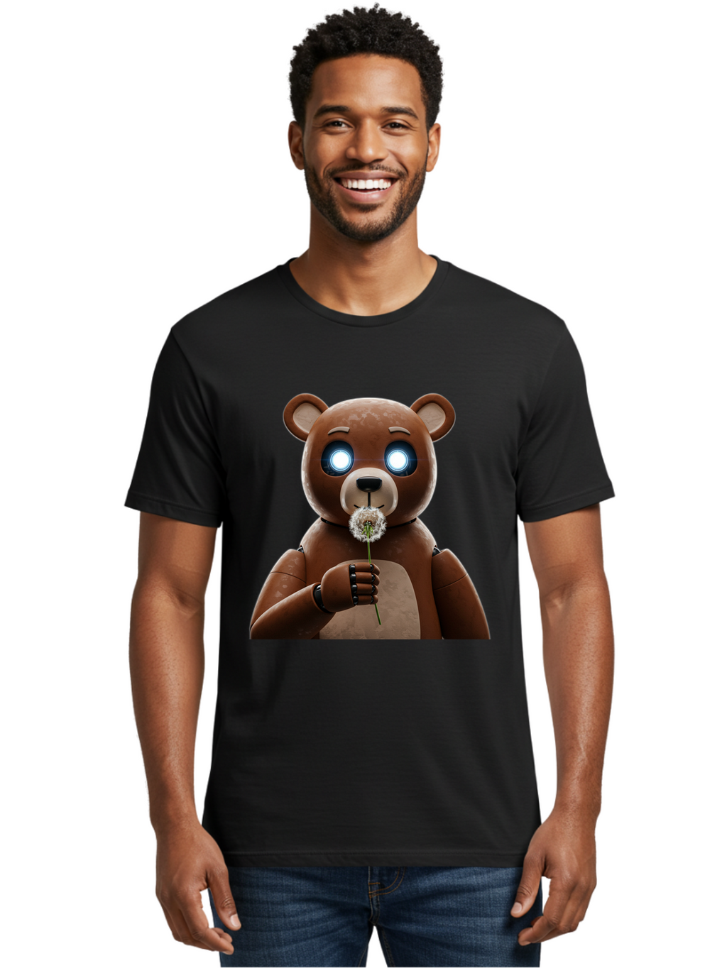 Teddy-Bear-With-Dandelion Men'S Graphic Tee, 100% Cotton, Comfortable Casual Summer Wear, Machine Washable, Vintage Camera, Old Camera, Antique Camera, Black Camera, Classic Photography, Photography Equipment, Nostalgic Device, Film Camera, Bal472