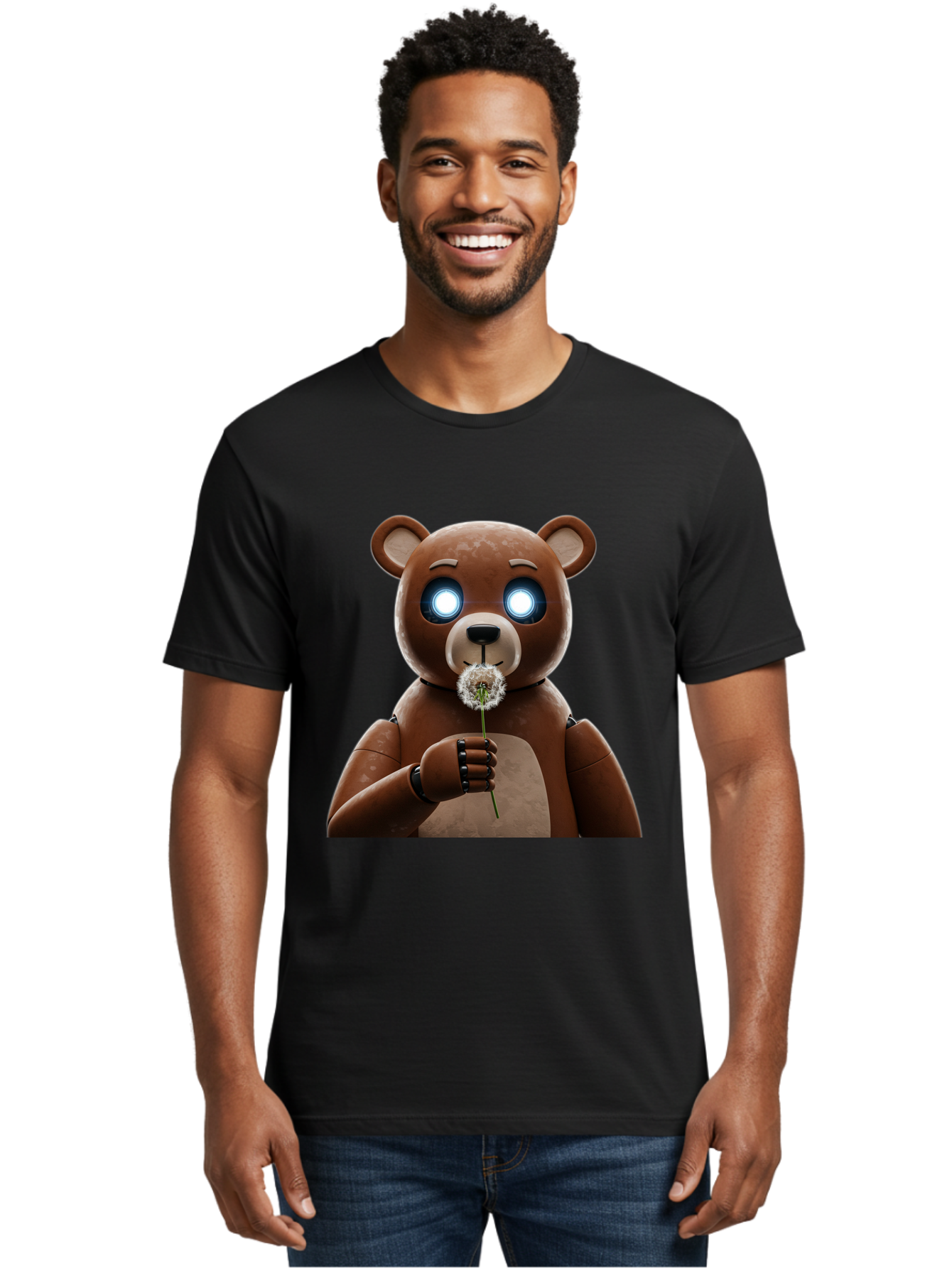 Teddy-Bear-With-Dandelion Men'S Graphic Tee, 100% Cotton, Comfortable Casual Summer Wear, Machine Washable, Vintage Camera, Old Camera, Antique Camera, Black Camera, Classic Photography, Photography Equipment, Nostalgic Device, Film Camera, Bal472