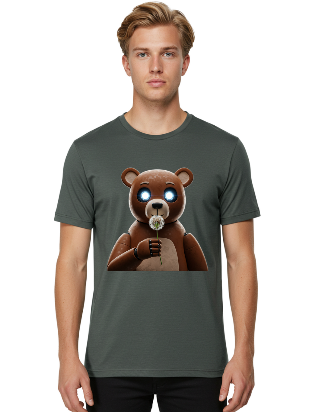 Teddy-Bear-With-Dandelion Men'S Graphic Tee, 100% Cotton, Comfortable Casual Summer Wear, Machine Washable, Vintage Camera, Old Camera, Antique Camera, Black Camera, Classic Photography, Photography Equipment, Nostalgic Device, Film Camera, Bal472