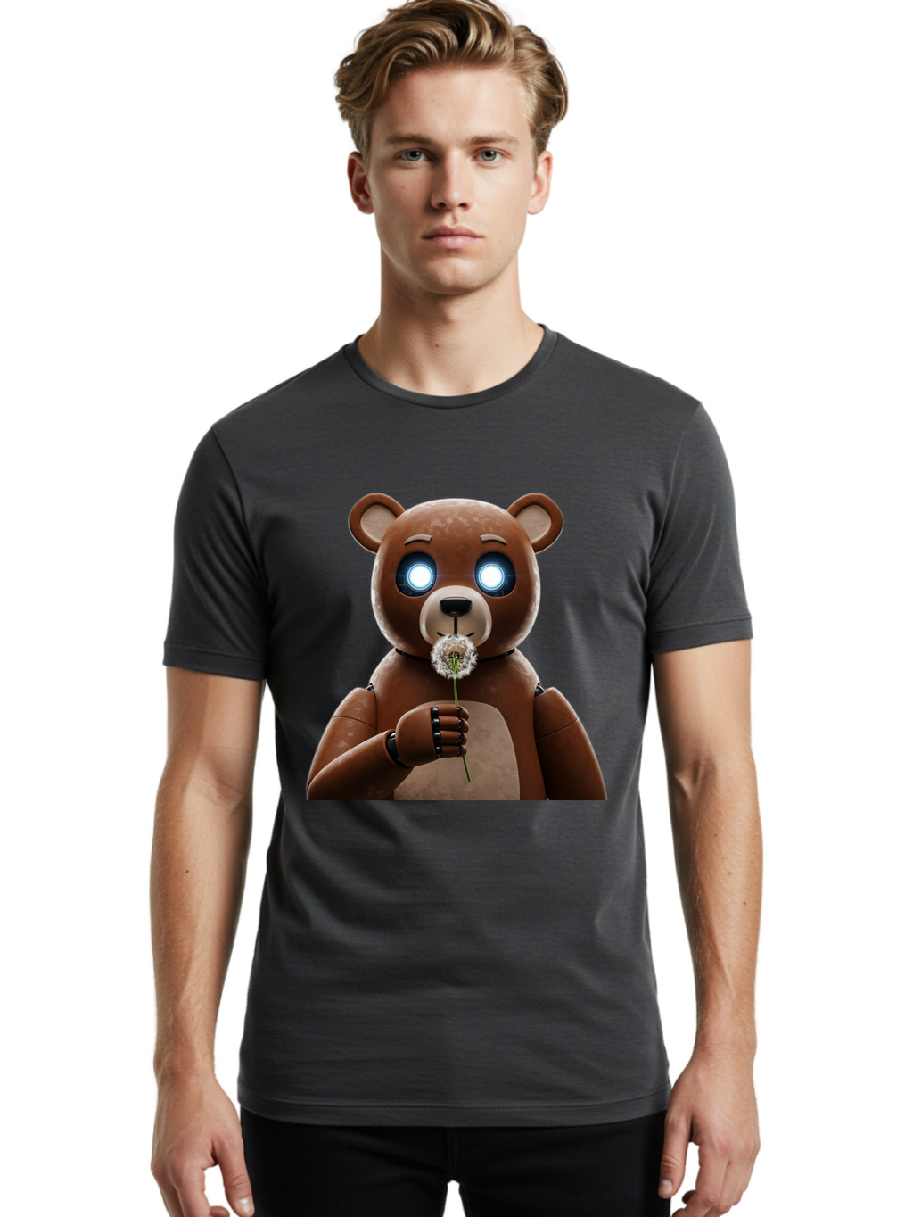 Teddy-Bear-With-Dandelion Men'S Graphic Tee, 100% Cotton, Comfortable Casual Summer Wear, Machine Washable, Vintage Camera, Old Camera, Antique Camera, Black Camera, Classic Photography, Photography Equipment, Nostalgic Device, Film Camera, Bal472