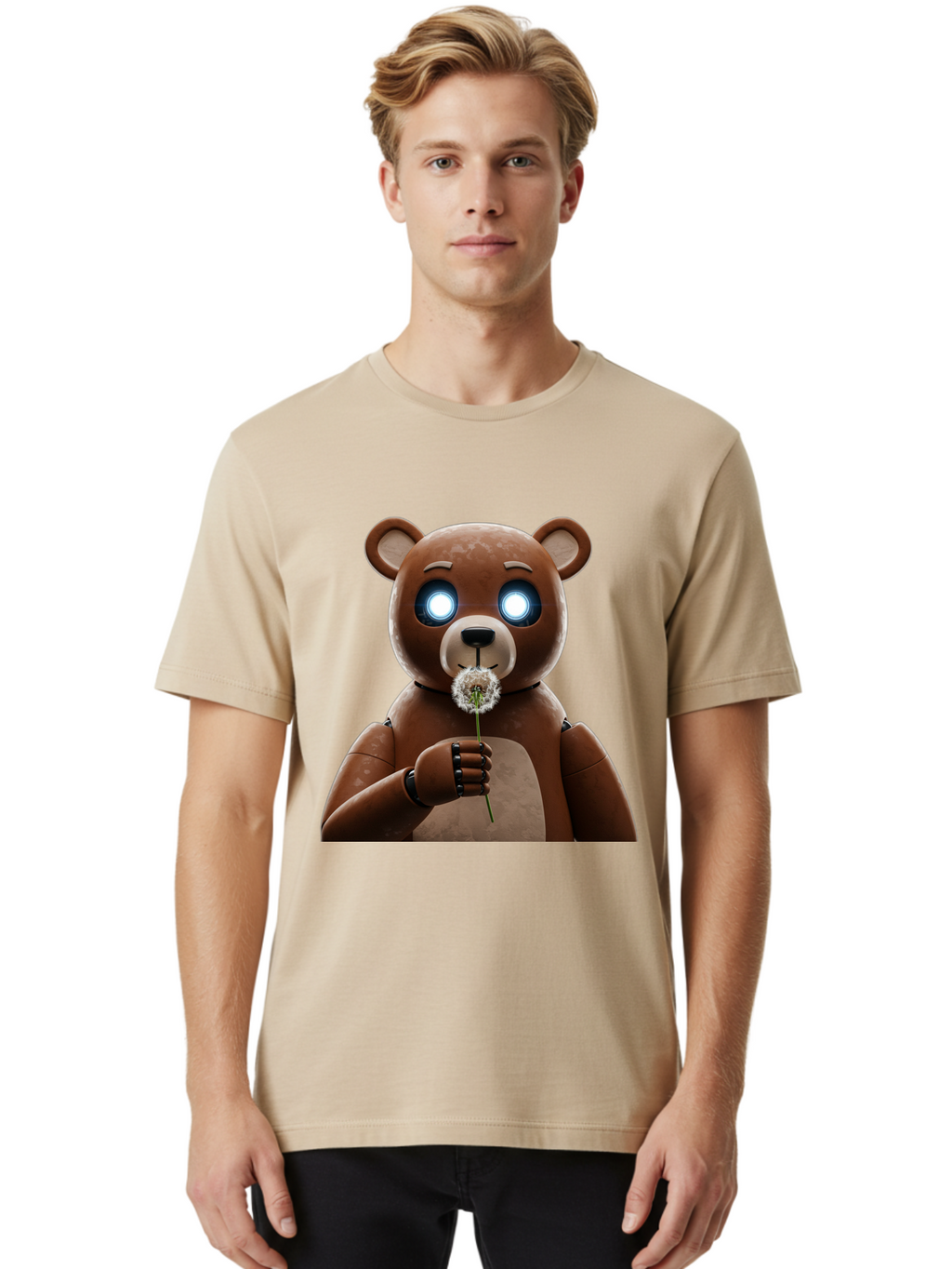 Teddy-Bear-With-Dandelion Men'S Graphic Tee, 100% Cotton, Comfortable Casual Summer Wear, Machine Washable, Vintage Camera, Old Camera, Antique Camera, Black Camera, Classic Photography, Photography Equipment, Nostalgic Device, Film Camera, Bal472