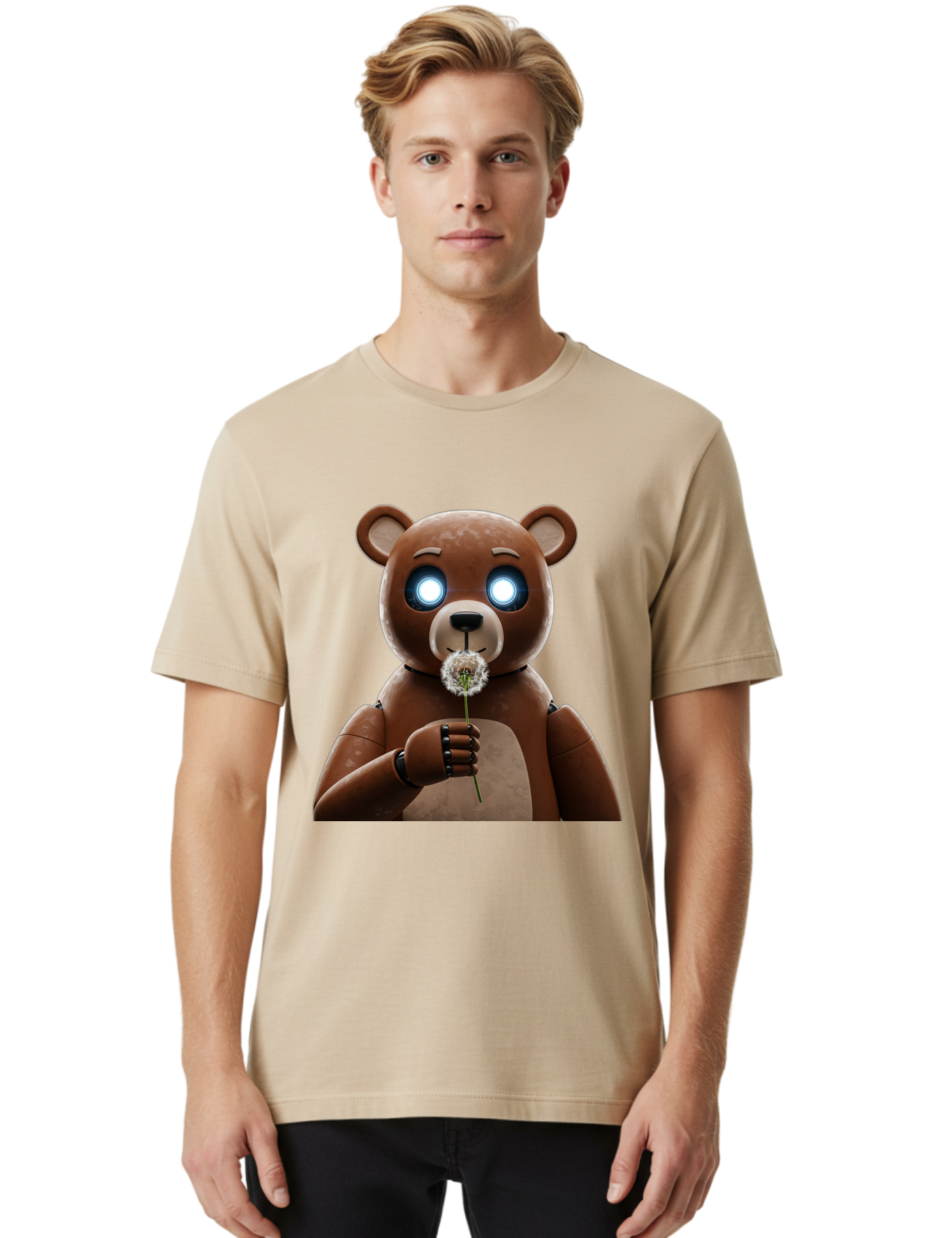 Teddy-Bear-With-Dandelion Men'S Graphic Tee, 100% Cotton, Comfortable Casual Summer Wear, Machine Washable, Vintage Camera, Old Camera, Antique Camera, Black Camera, Classic Photography, Photography Equipment, Nostalgic Device, Film Camera, Bal472